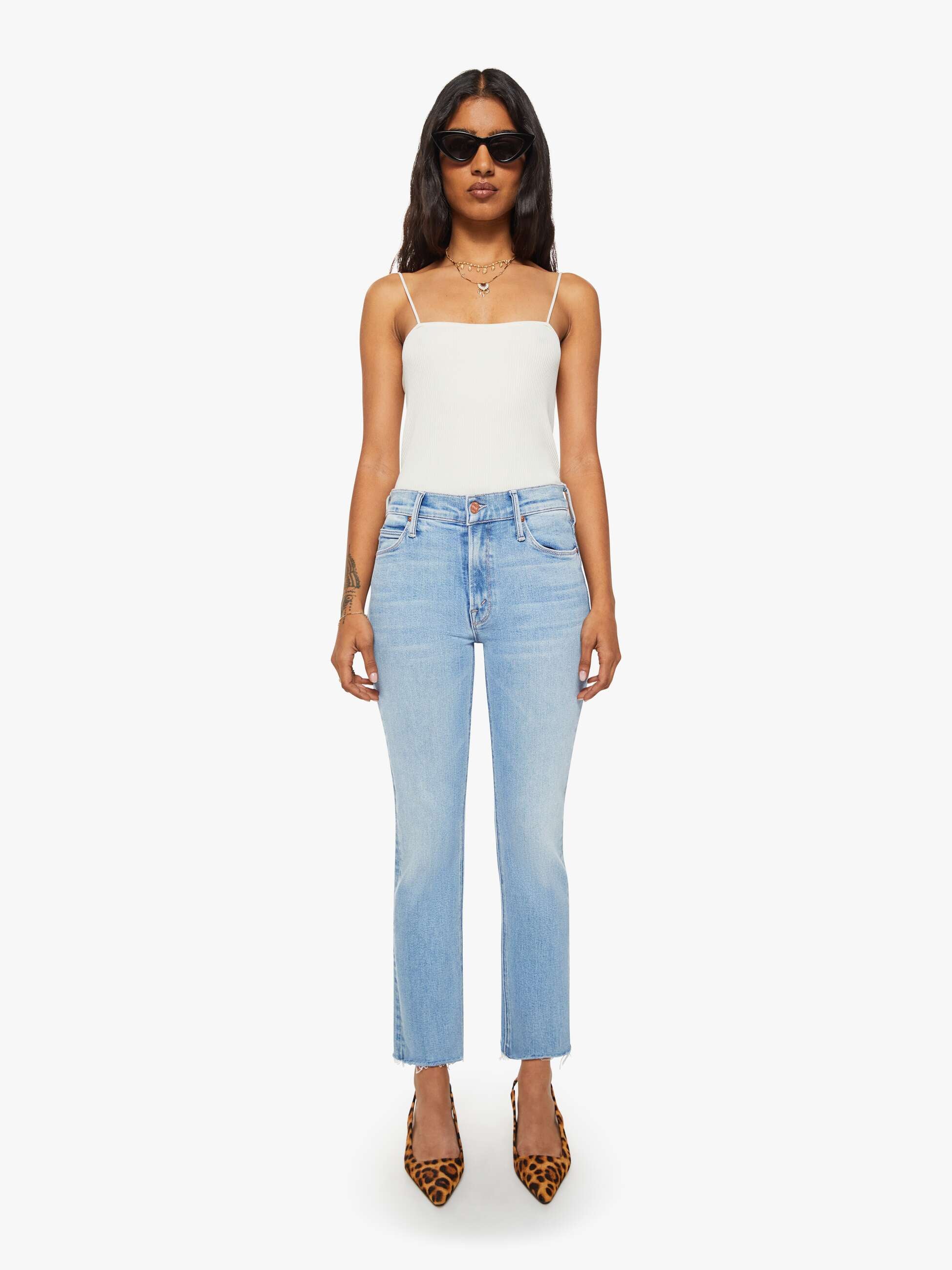 PETITES The Lil Mid Rise Dazzler Ankle Fray - Blessing In Disguise