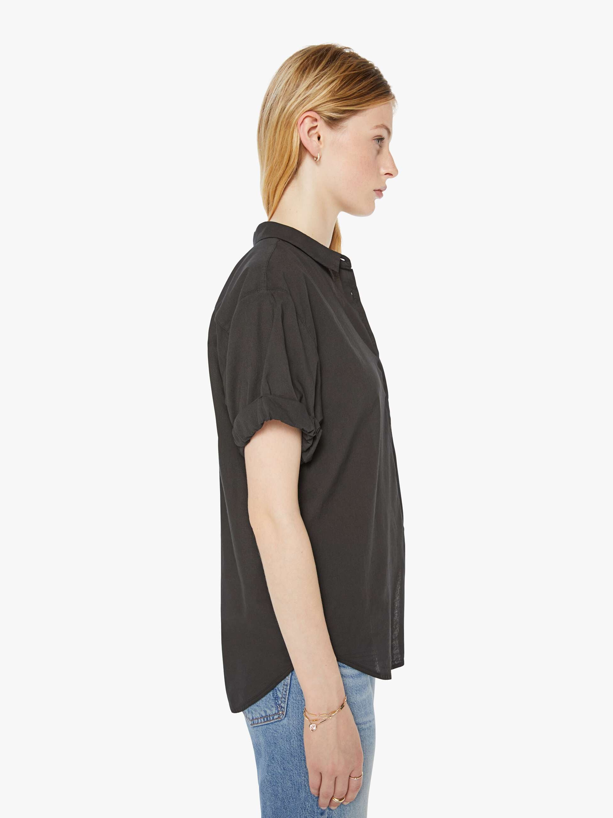 XiRENA Channing Shirt - Black | MOTHER DENIM
