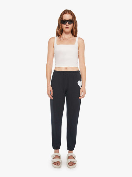 SPRWMN Heart Sweatpant - Black | MOTHER DENIM