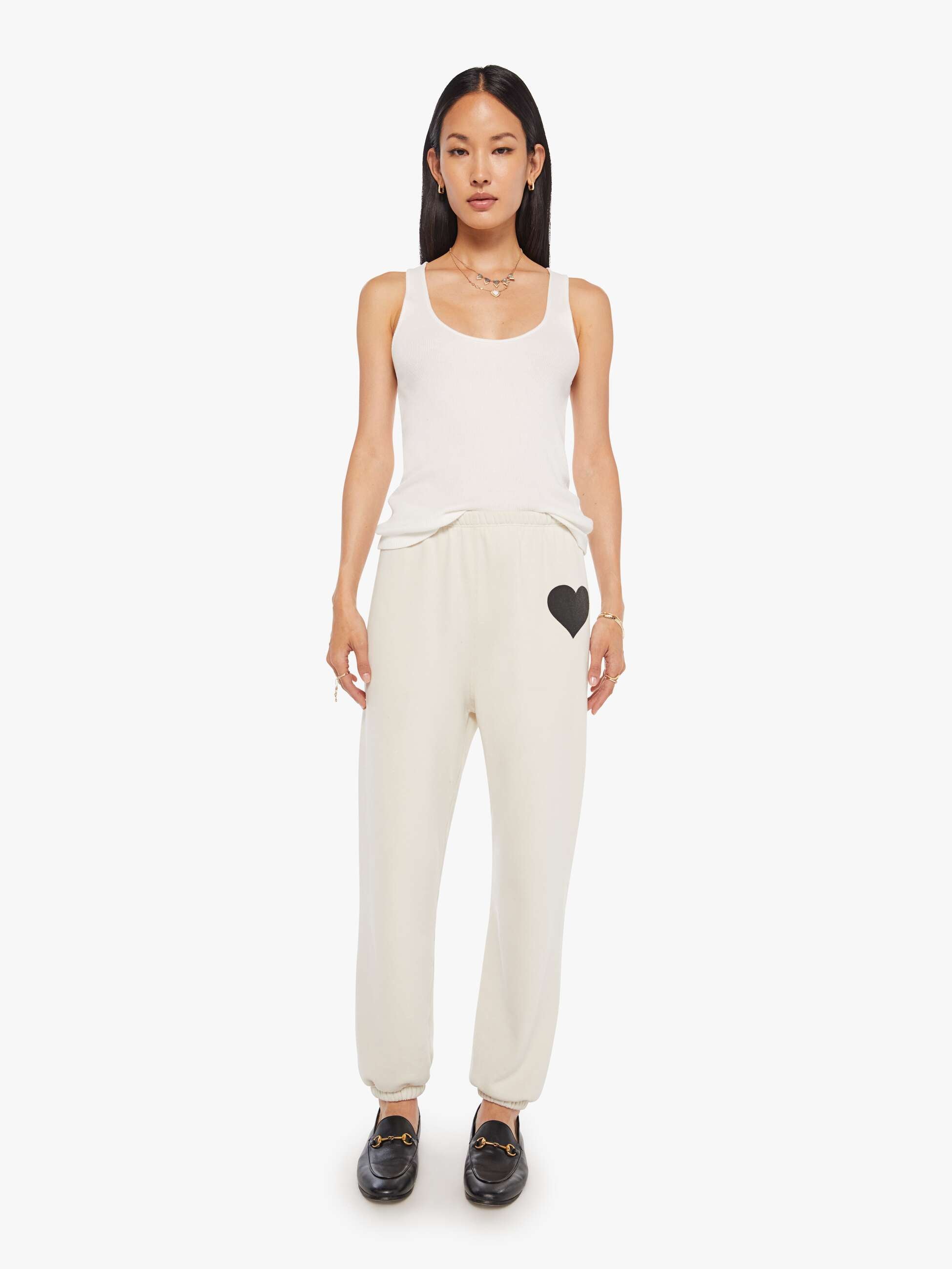 SPRWMN Heart Sweatpant - Vintage White | MOTHER DENIM