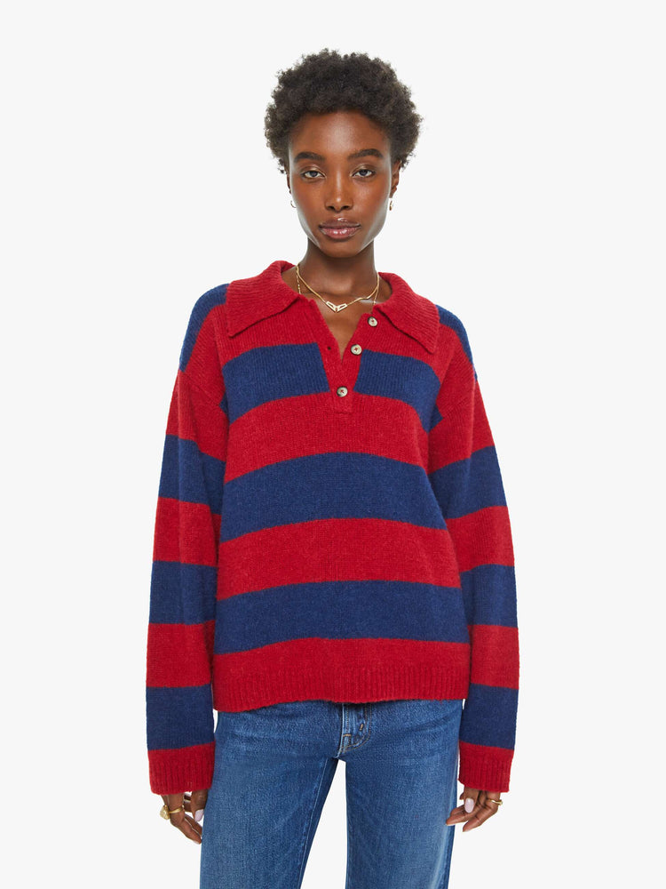 XiRENA Brenton Sweater Red Blue MOTHER DENIM - Main Image