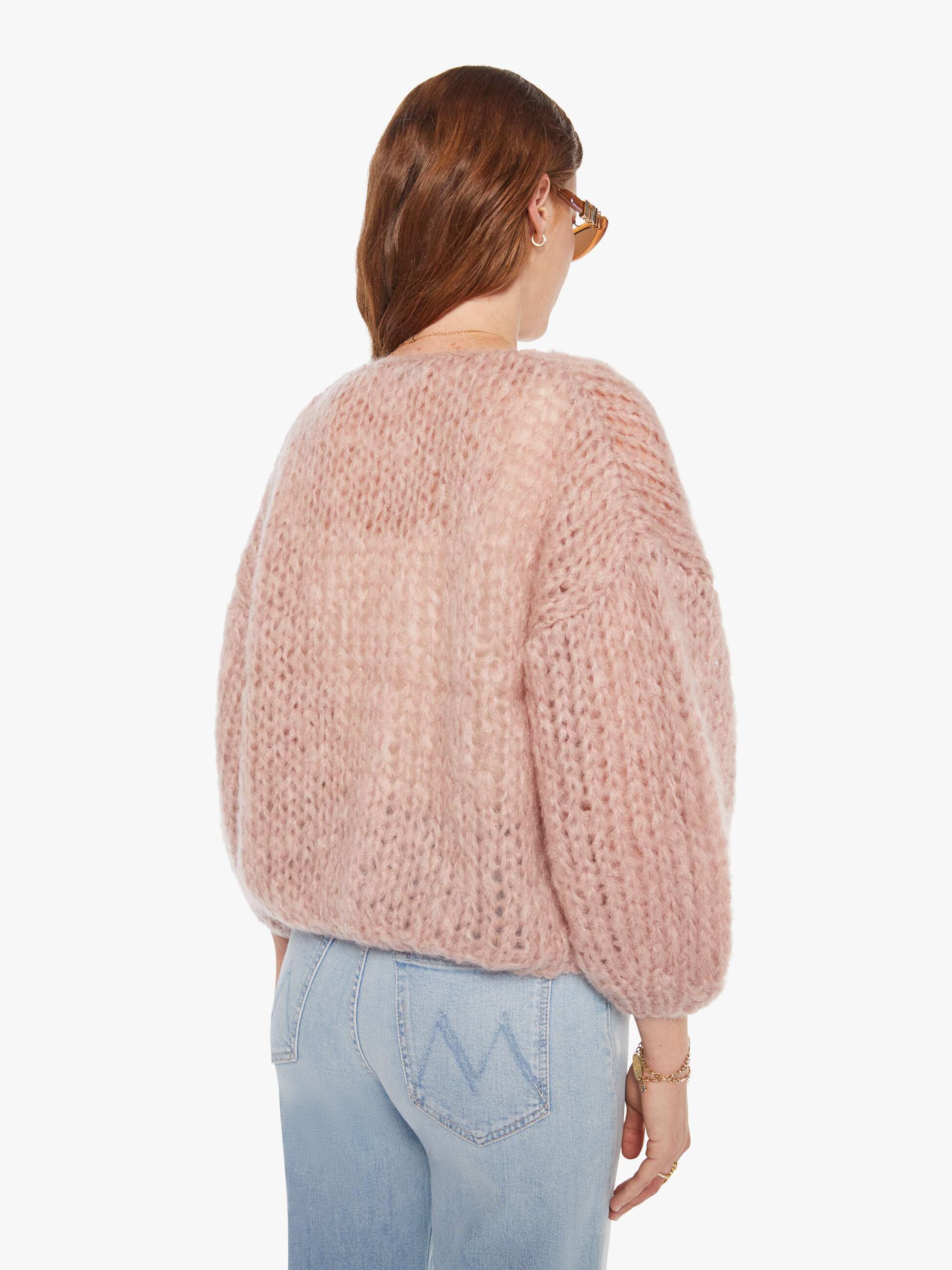 Maiami Mohair Bomber Cardigan - Antique Pink | MOTHER DENIM