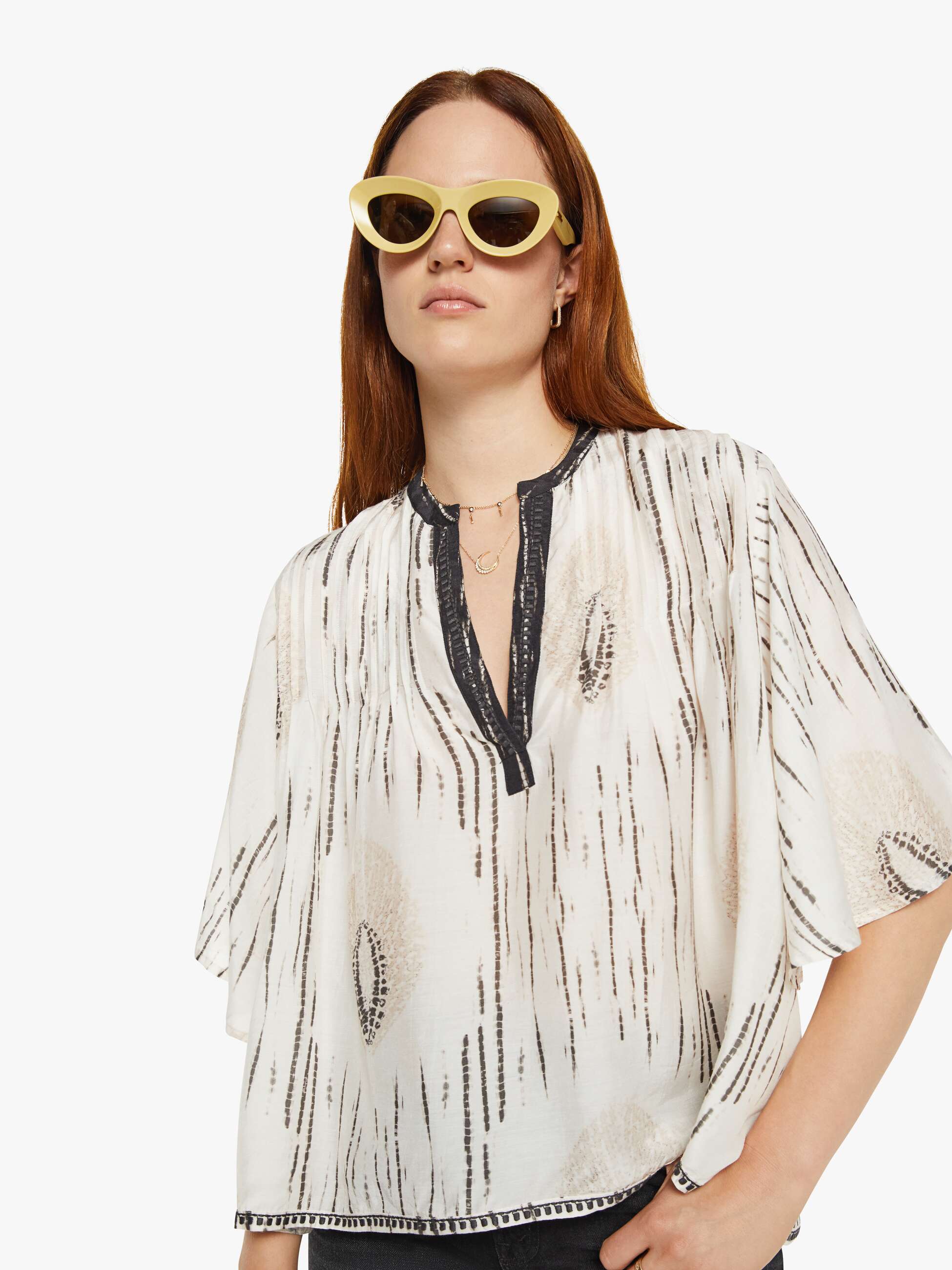 Maria Cher Emily Top - Ecru | MOTHER DENIM