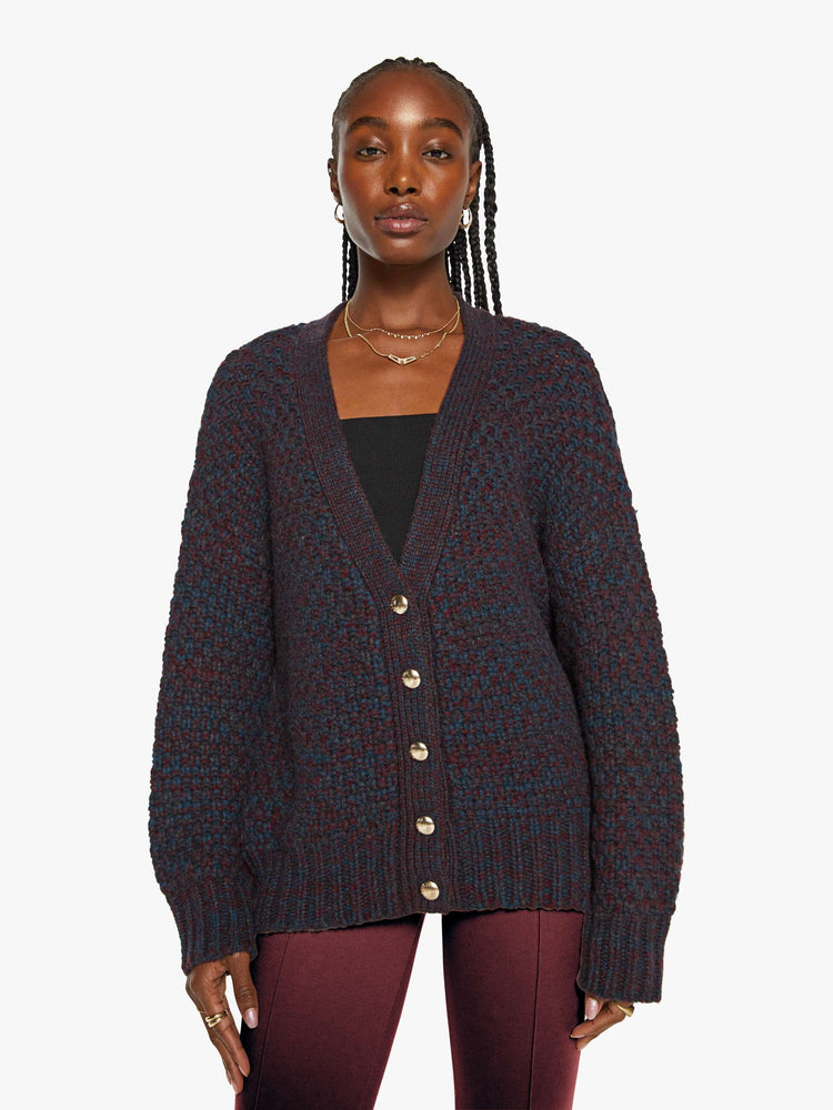 SABLYN Tischc Slouchy Cardigan Bordeaux Multi MOTHER DENIM