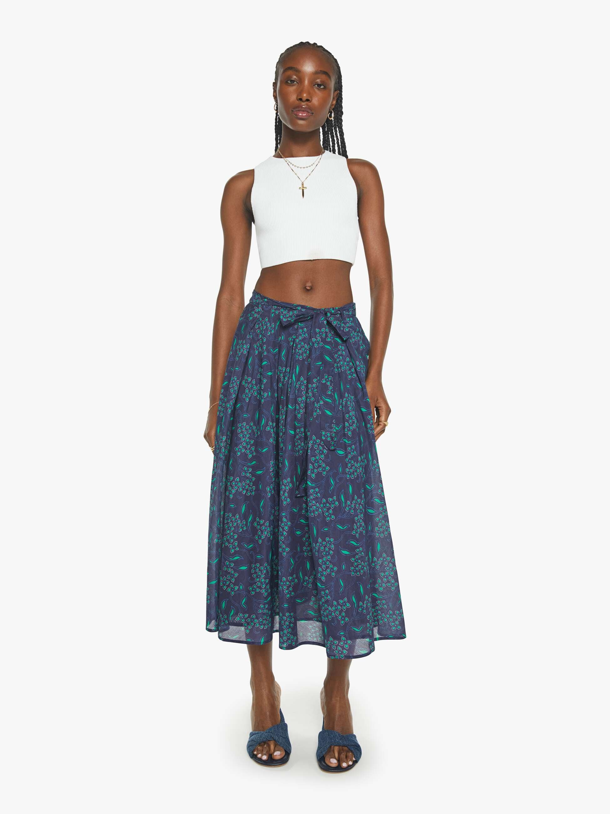XiRENA Tara Skirt - Navy Green | MOTHER DENIM
