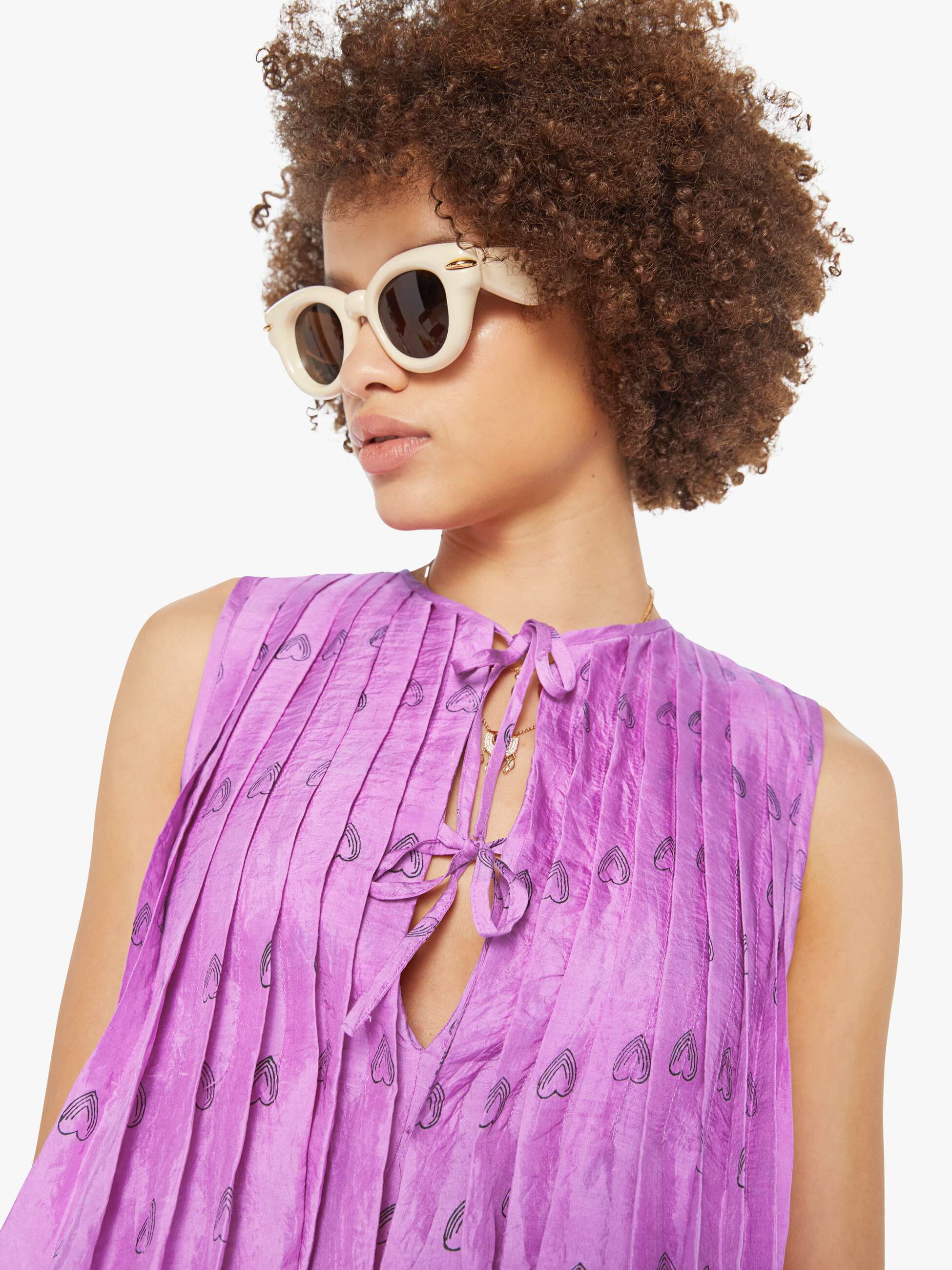 Alix Of Bohemia Rhoe Top - Fuchsia Heart | MOTHER DENIM