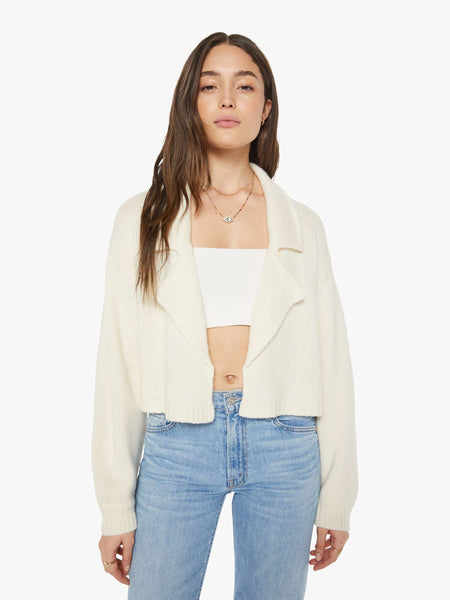SABLYN Tyra Relaxed Collared Cardigan - Gardenia | MOTHER DENIM