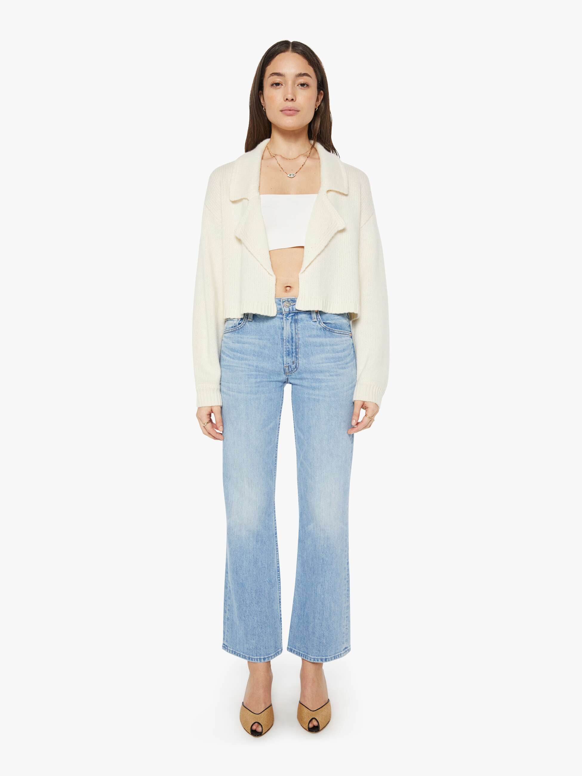 SABLYN Tyra Relaxed Collared Cardigan - Gardenia | MOTHER DENIM