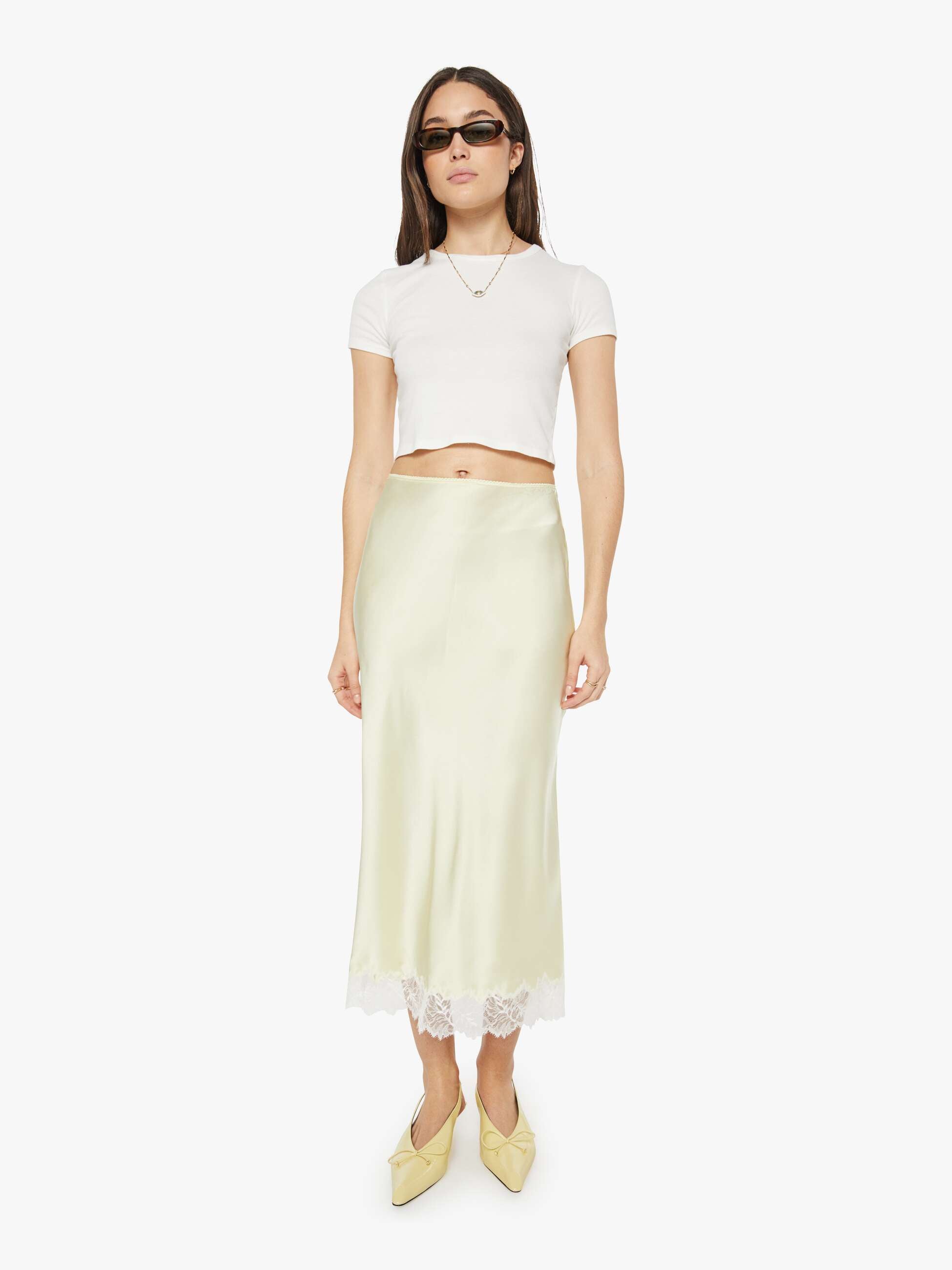 SABLYN Miranda C Scallop Trim Bias - Pale Citron | MOTHER DENIM