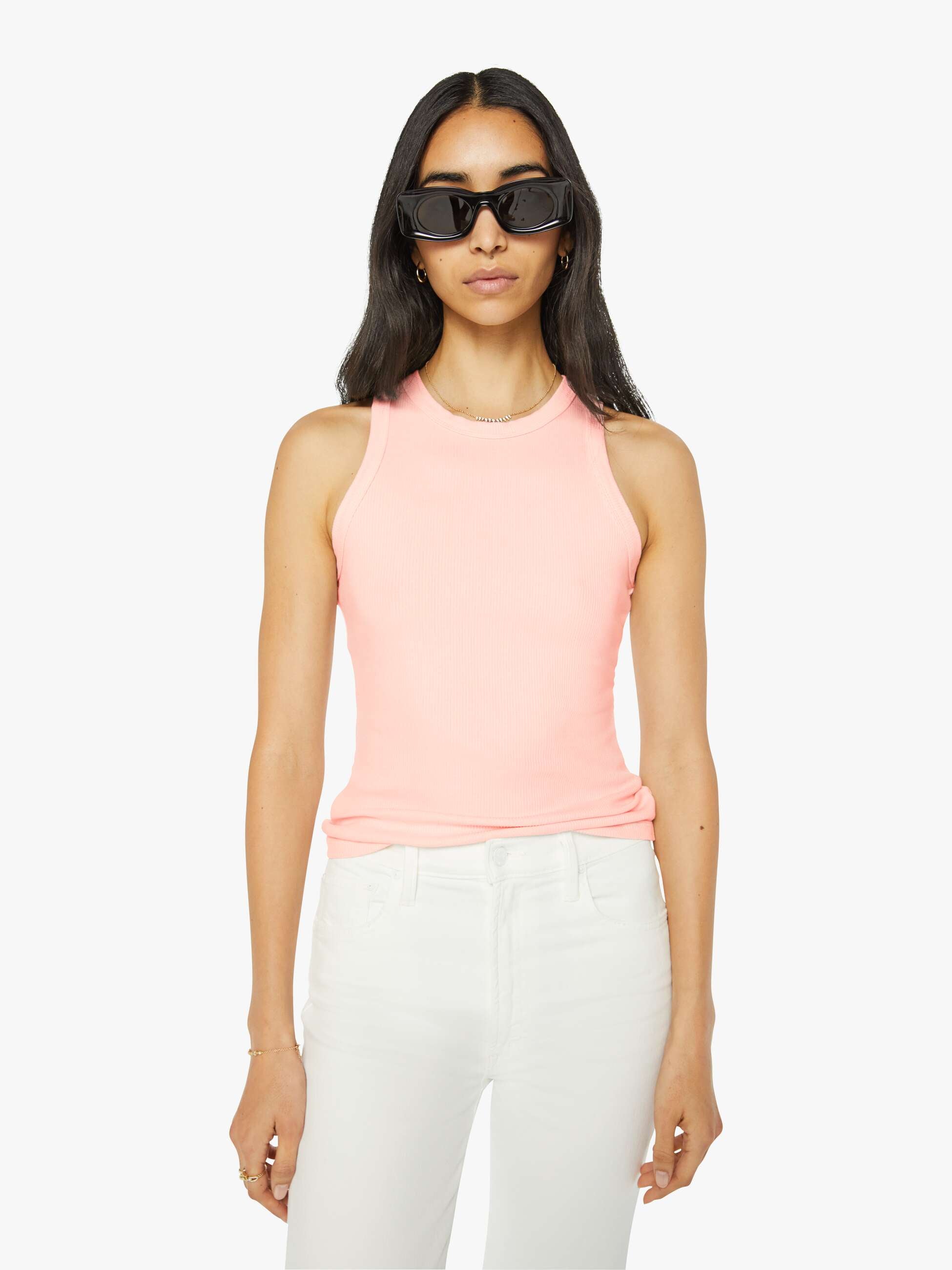 SPRWMN Rib Racer Front Tank - Ballet | MOTHER DENIM