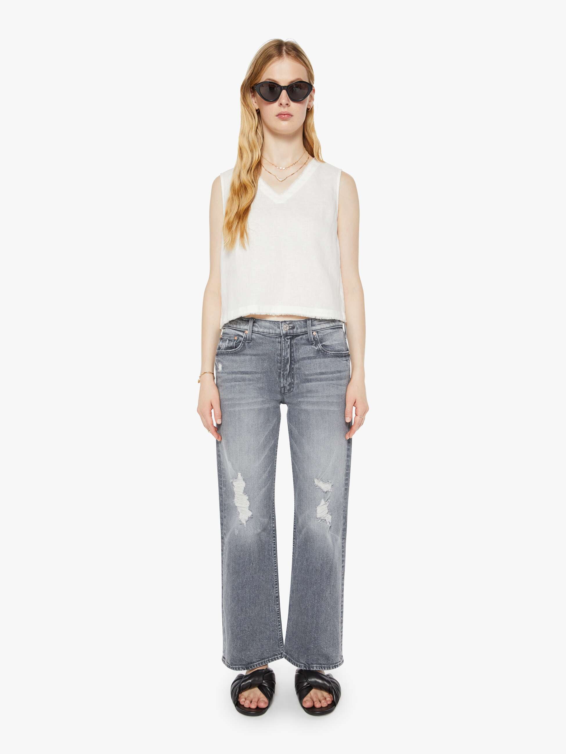 しろ　宿儺TOP XiRENA Zadig Top - White | MOTHER DENIM