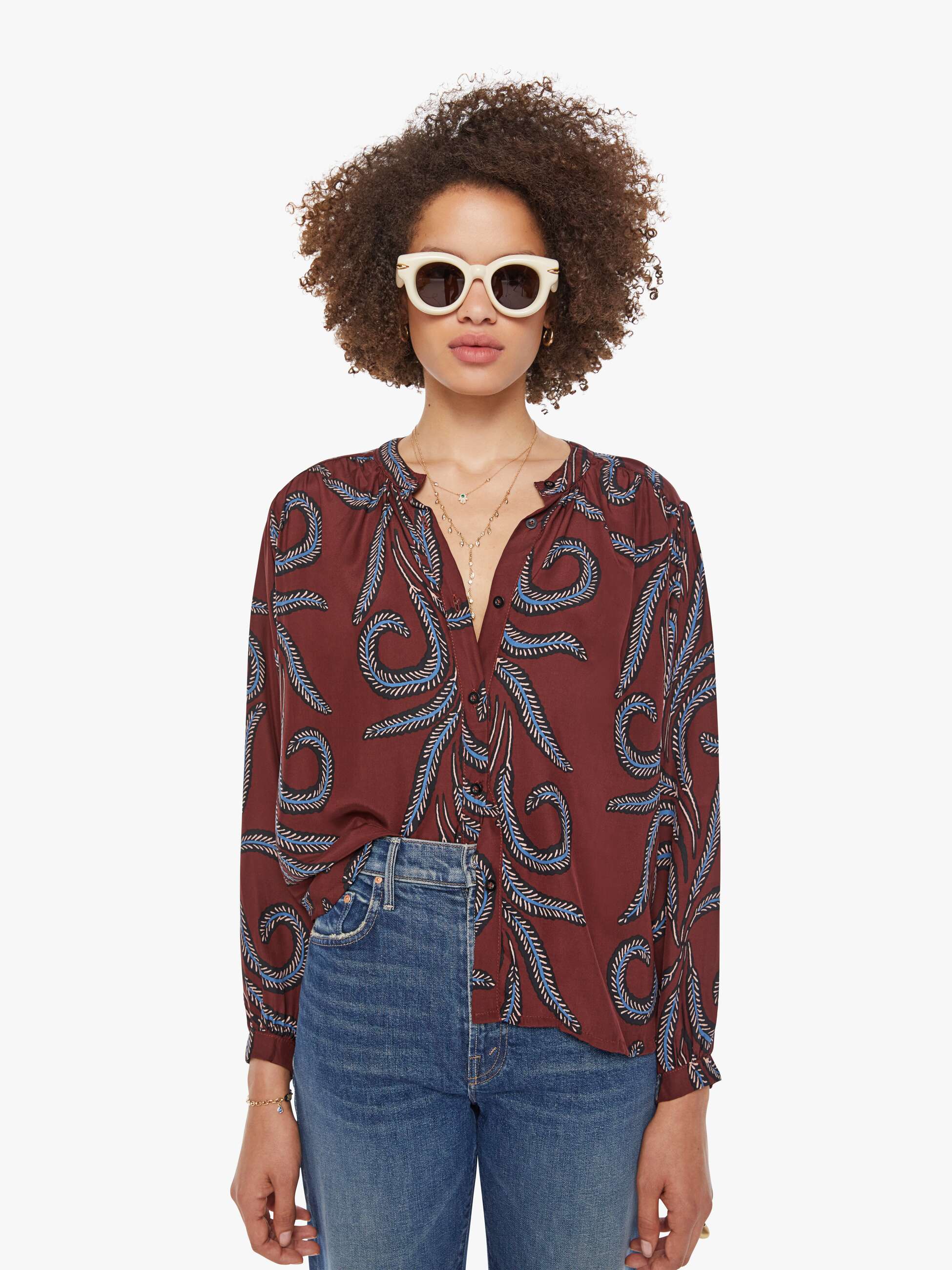 Natalie Martin Tolan Shirt - Feather Bordeaux