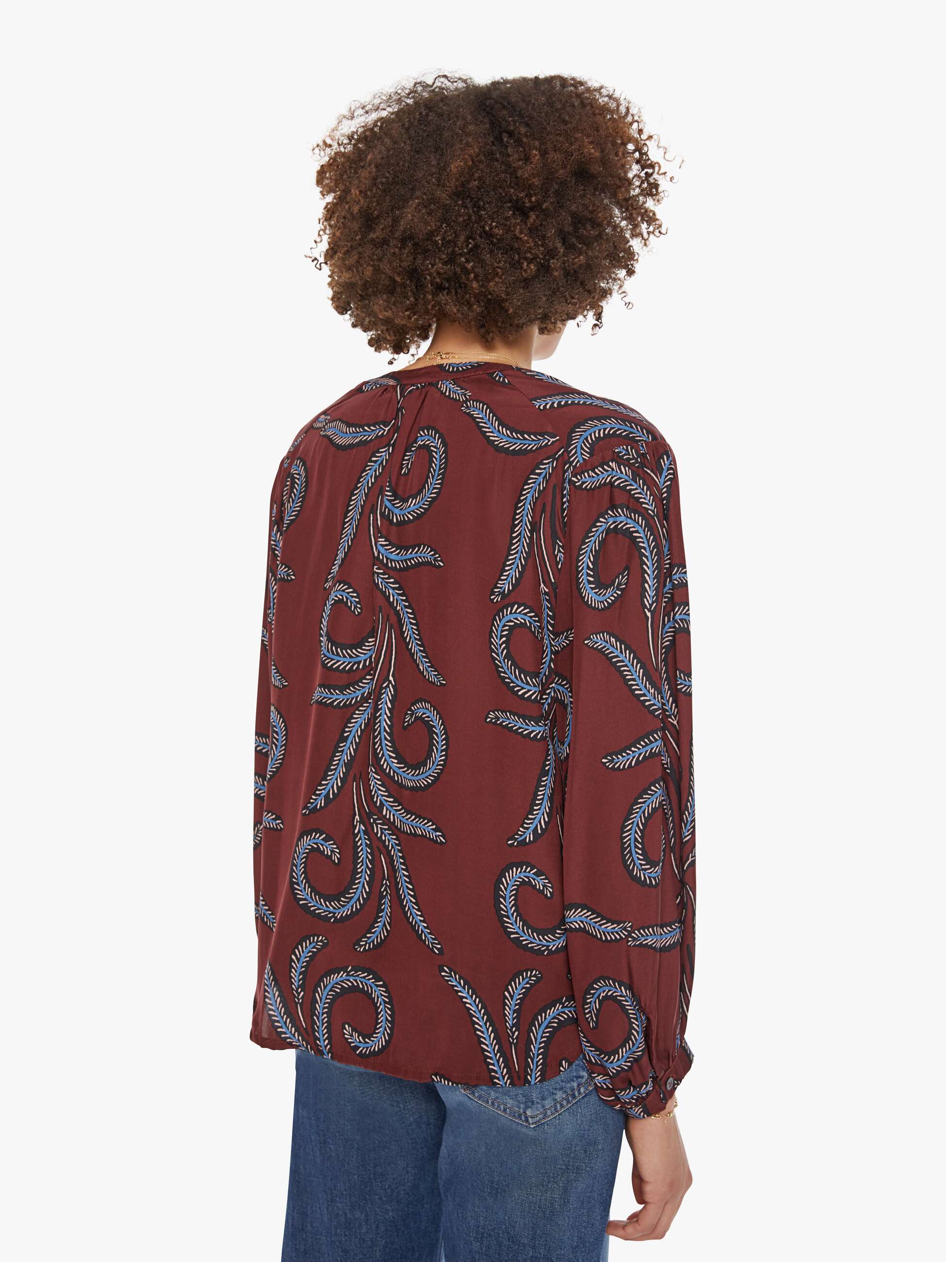 Natalie Martin Tolan Shirt - Feather Bordeaux | MOTHER DENIM