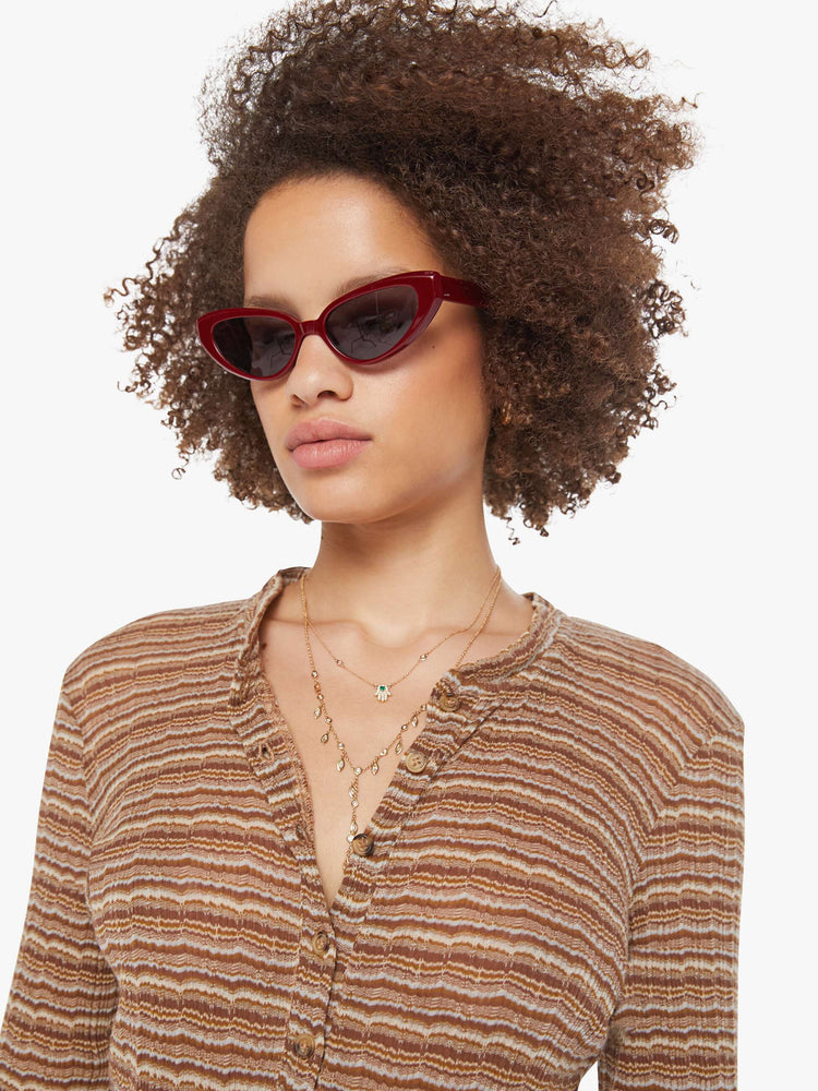 SPRWMN L/S Henley Top - Vintage Brown