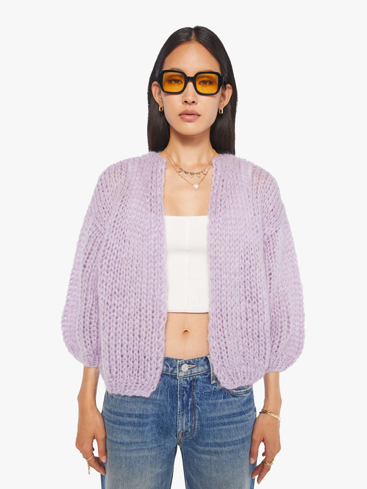 Maiami Mohair Bomber Cardigan - Soft Lavender