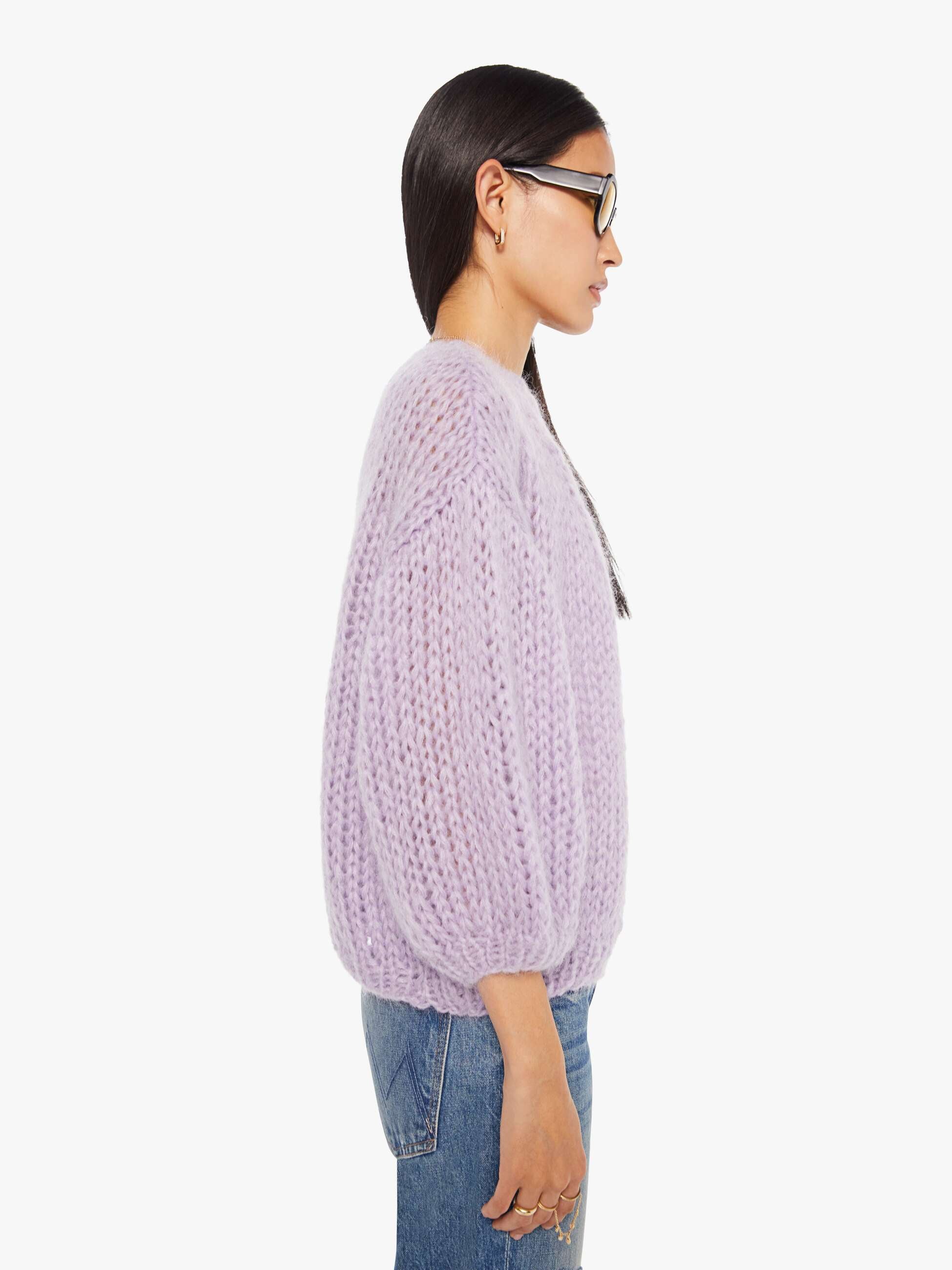 Maiami Mohair Bomber Cardigan - Soft Lavender | MOTHER DENIM