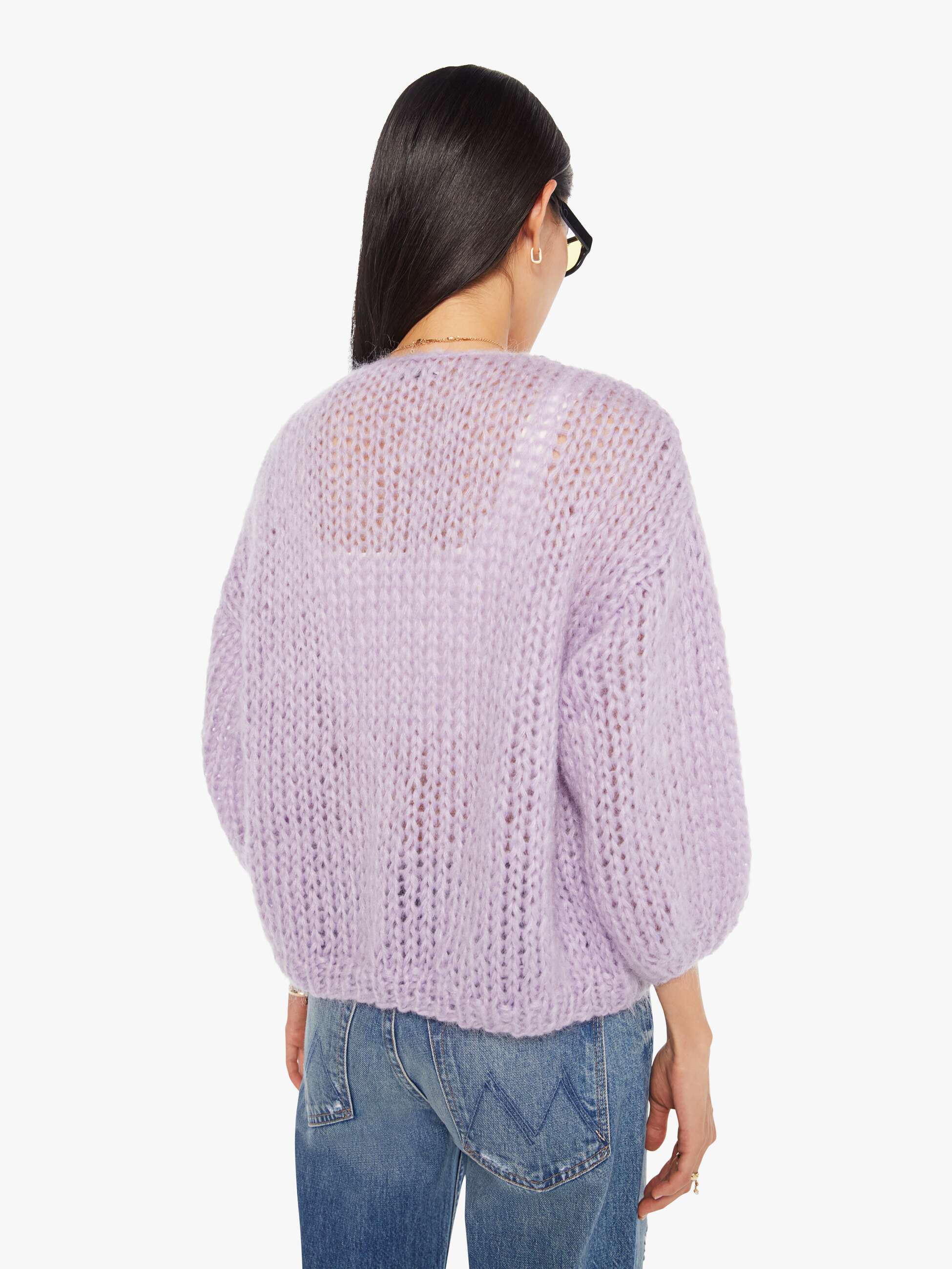 Maiami Mohair Bomber Cardigan - Soft Lavender | MOTHER DENIM