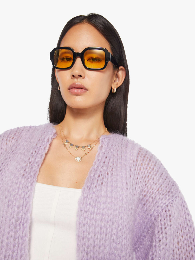Maiami Mohair Bomber Cardigan - Soft Lavender