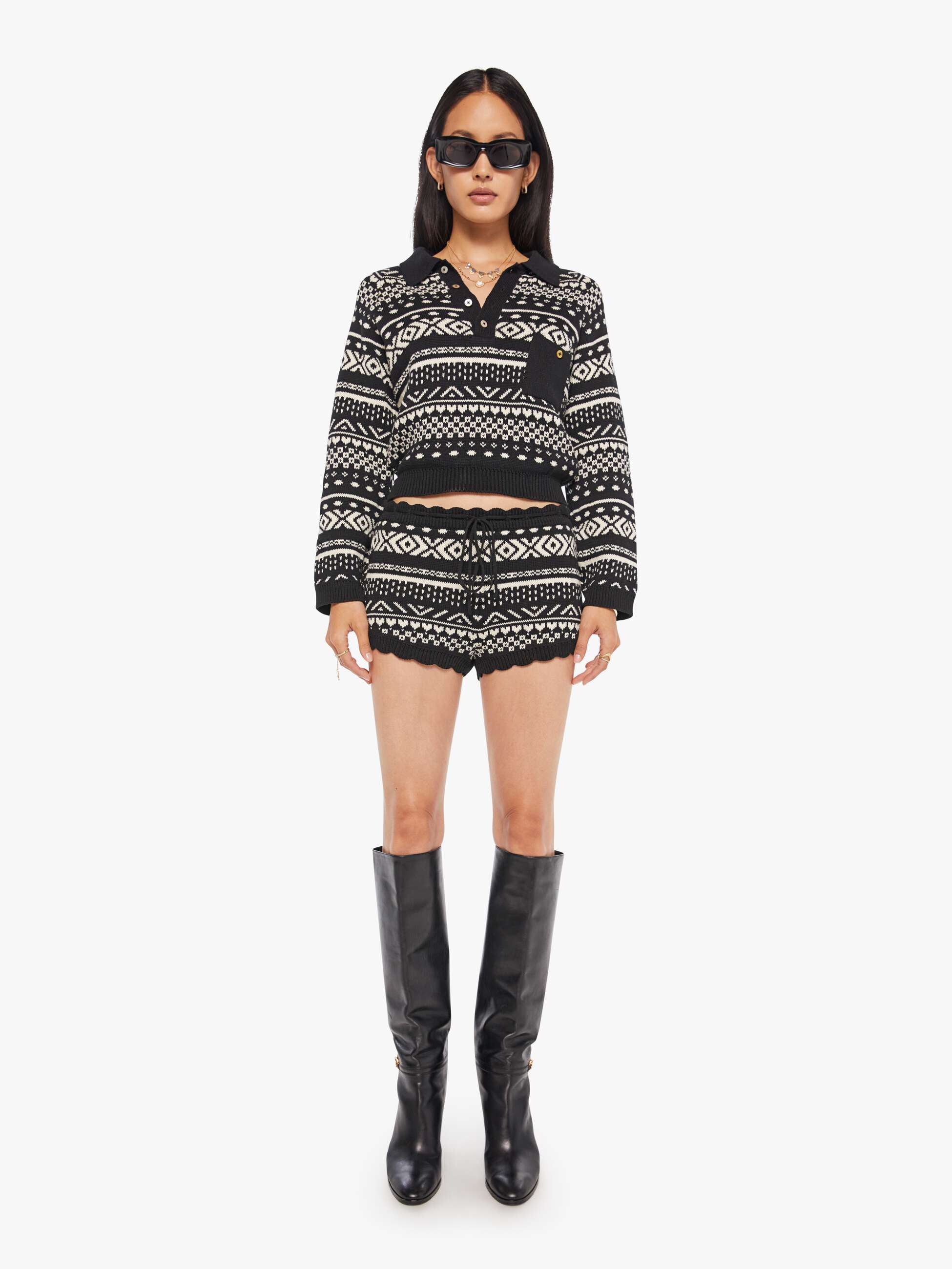 Alix Of Bohemia Liza Top - Black Marble | MOTHER DENIM
