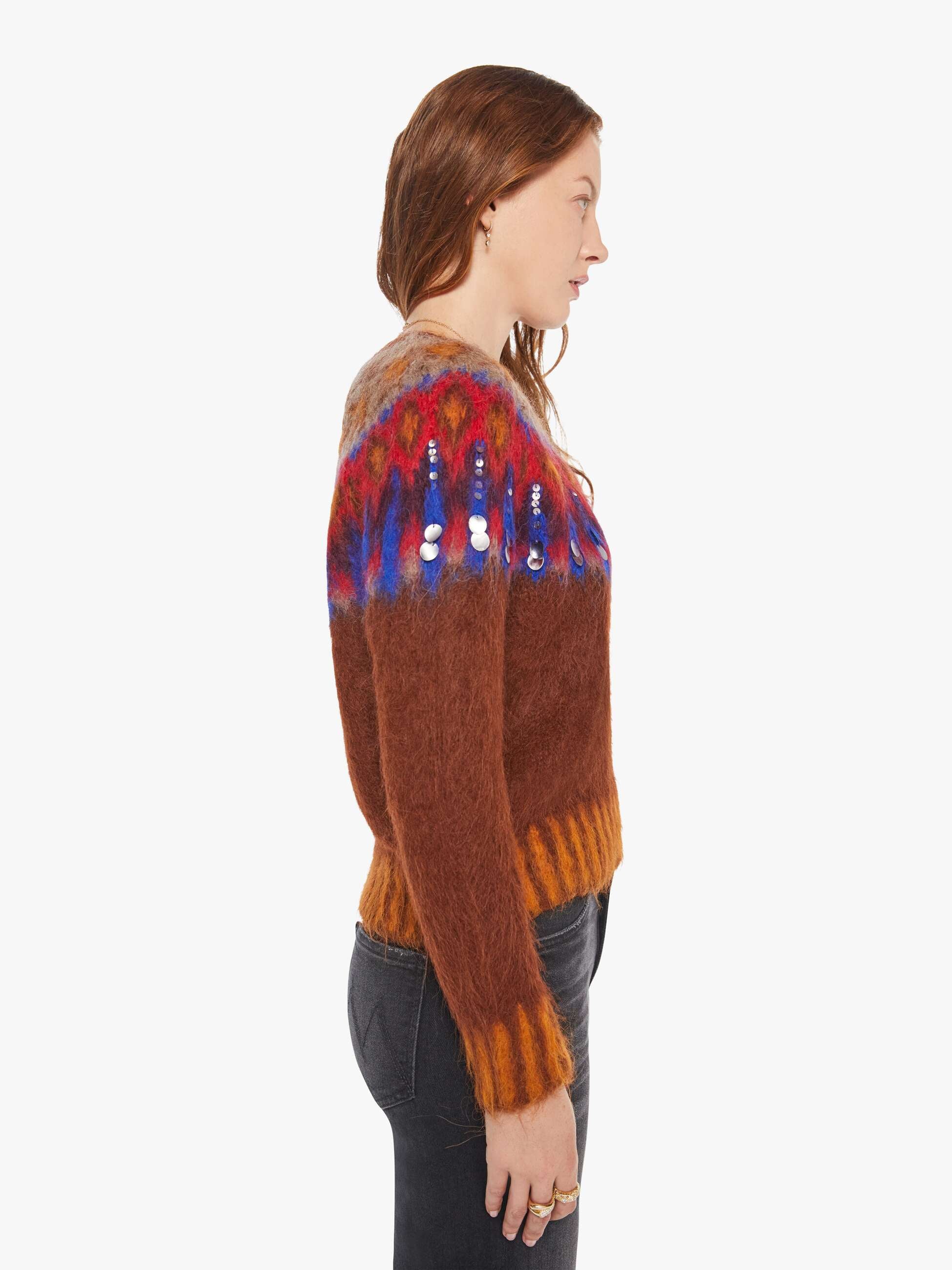 Maria Cher Brookside Creek Sweater - Brick | MOTHER DENIM
