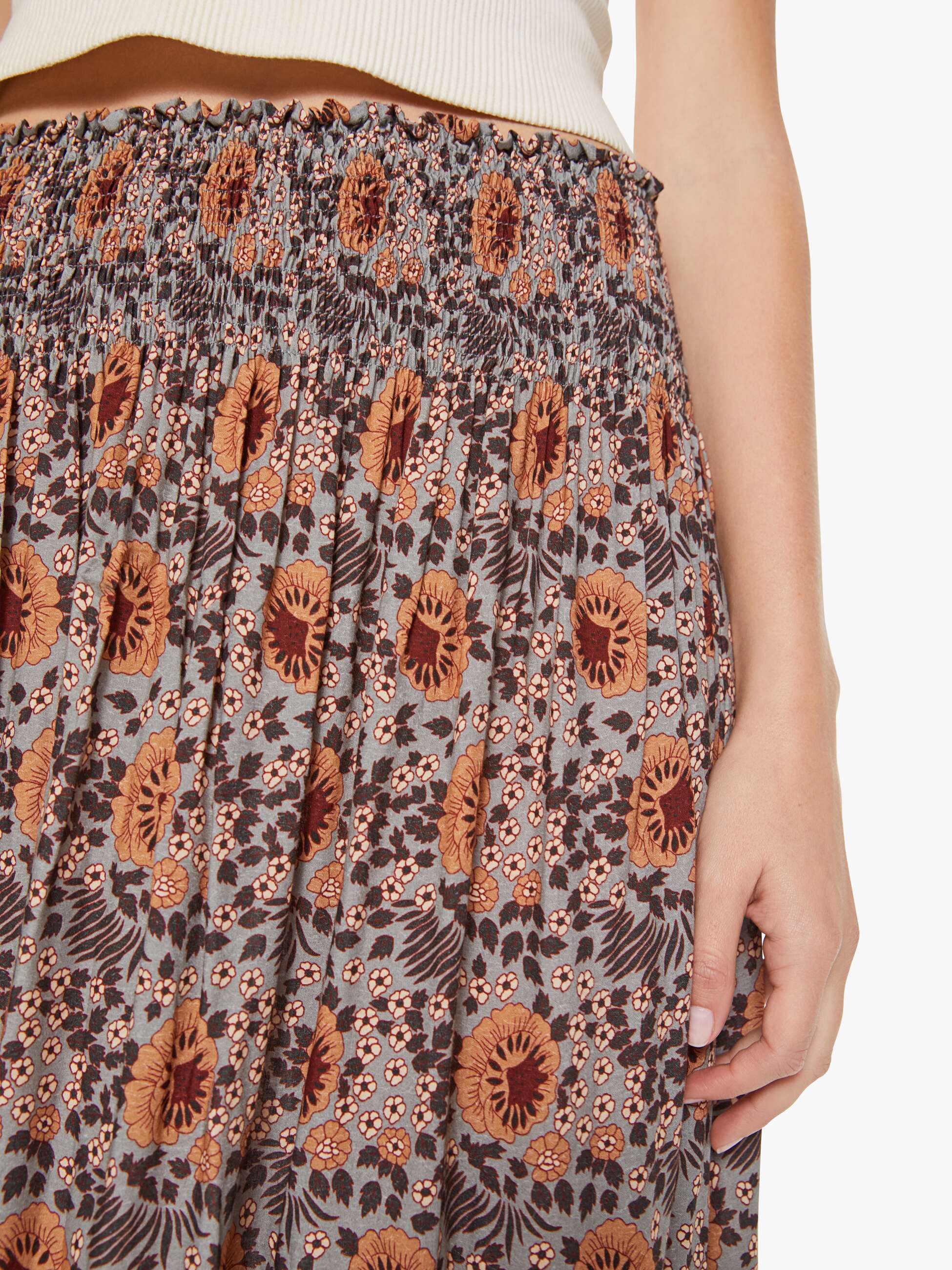 Natalie Martin Bella Skirt - Vintage Flowers Slate | MOTHER DENIM