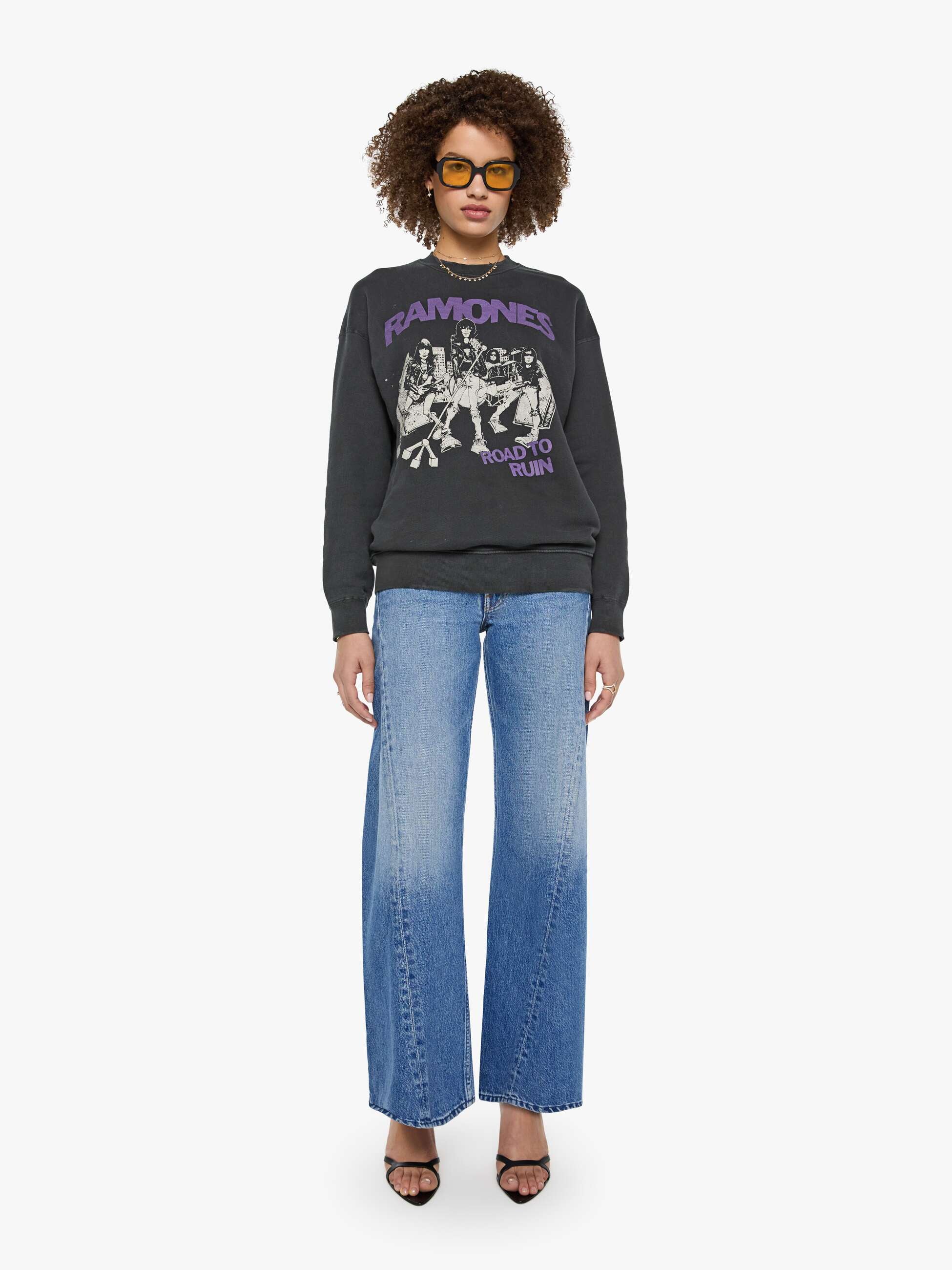 MadeWorn Ramones Sweatshirt - Coal | MOTHER DENIM