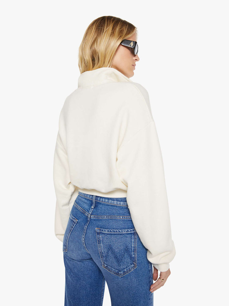 Eterne Cropped Half-Zip Sweatshirt - Cream