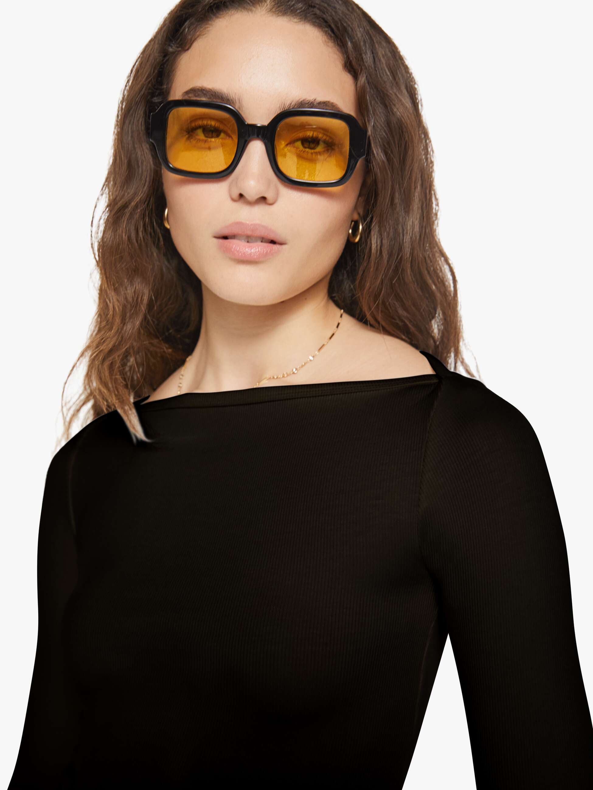 Eterne Long Sleeve Boatneck Top - Black | MOTHER DENIM