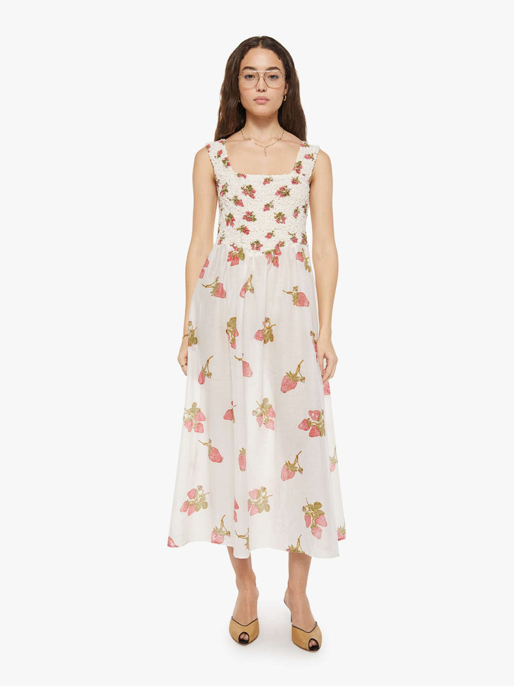 Alix Of Bohemia Kay Strawberry Dot Dress - White Alix Of Bohemia Kay Strawberry Dot Dress - White