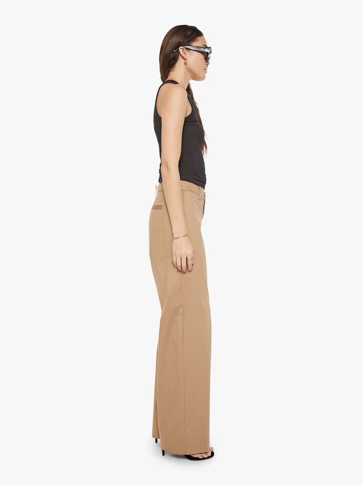 Side khaki trousers from the Los Angeles brand SPRWMN (pronounced "superwoman") have a straight leg, long inseam and a loose, comfortable fit.