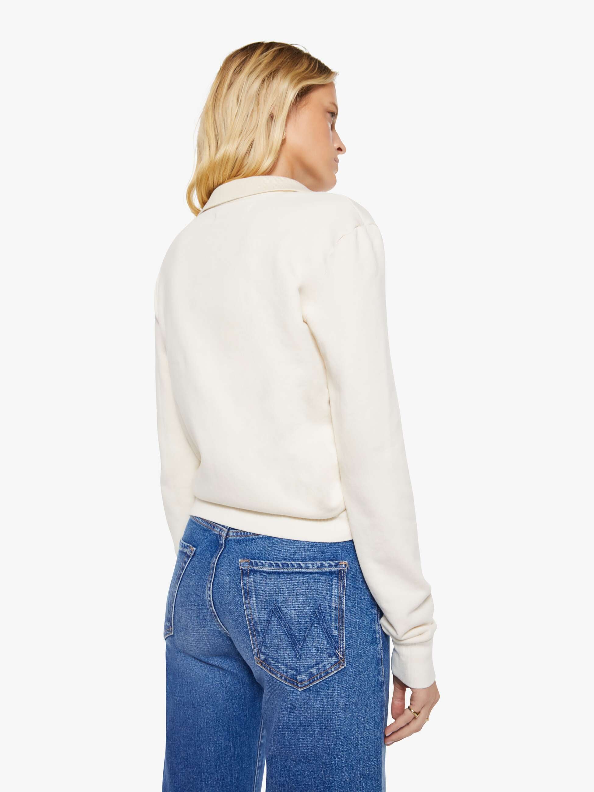 SPRWMN Polo Sweatshirt - Cream | MOTHER DENIM