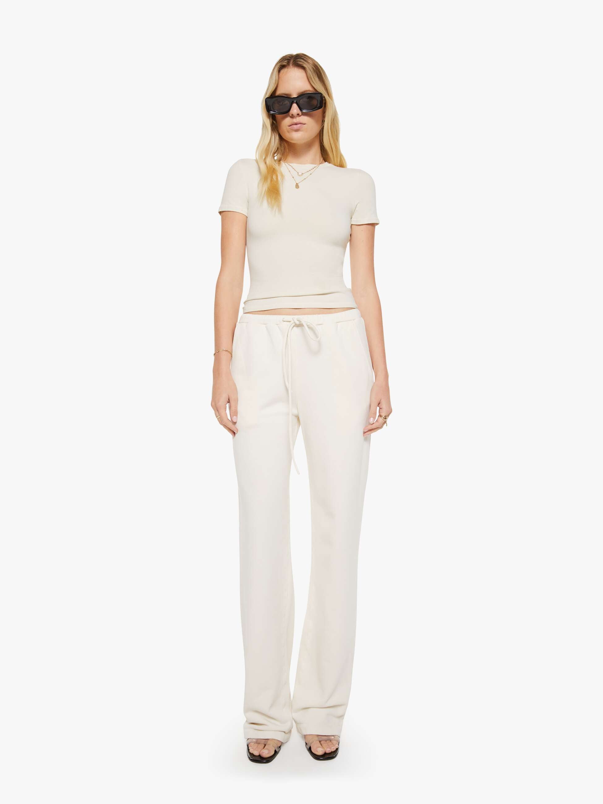 SPRWMN Straight Leg Sweatpants - Cream | MOTHER DENIM