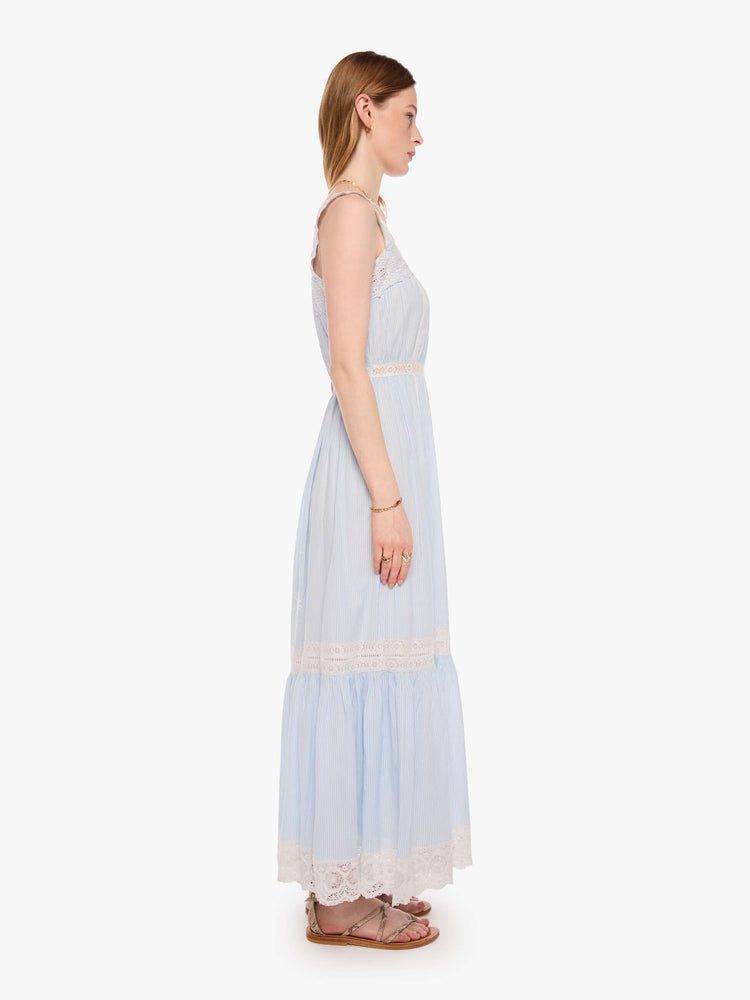 xirena denim dress XiRENA Anita Dress White Stripe in Blue