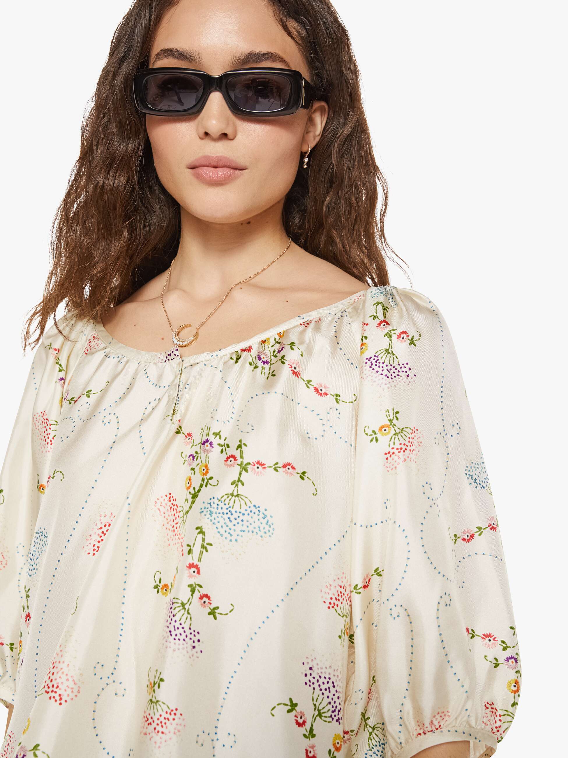 La Prestic Ouiston Moisson Top - Broderie Ecru | MOTHER DENIM