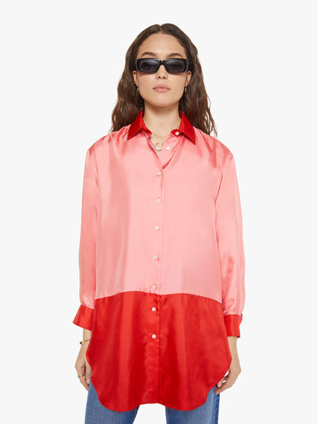 トップス LA PRESTIC OUISTON SILK TOP La Prestic Ouiston Liquette Top - Rose Mix | MOTHER DENIM