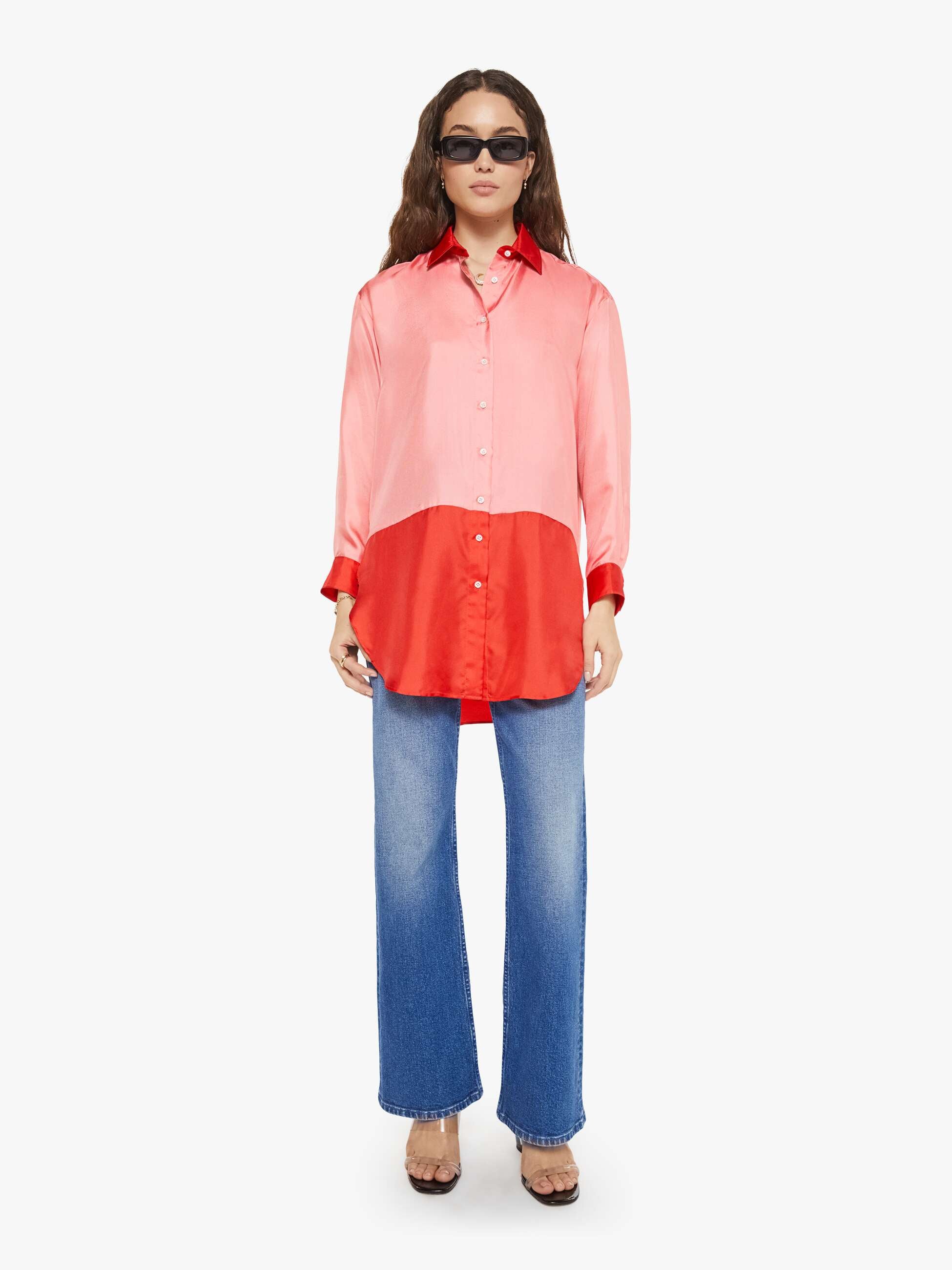 La Prestic Ouiston Liquette Top - Rose Mix | MOTHER DENIM