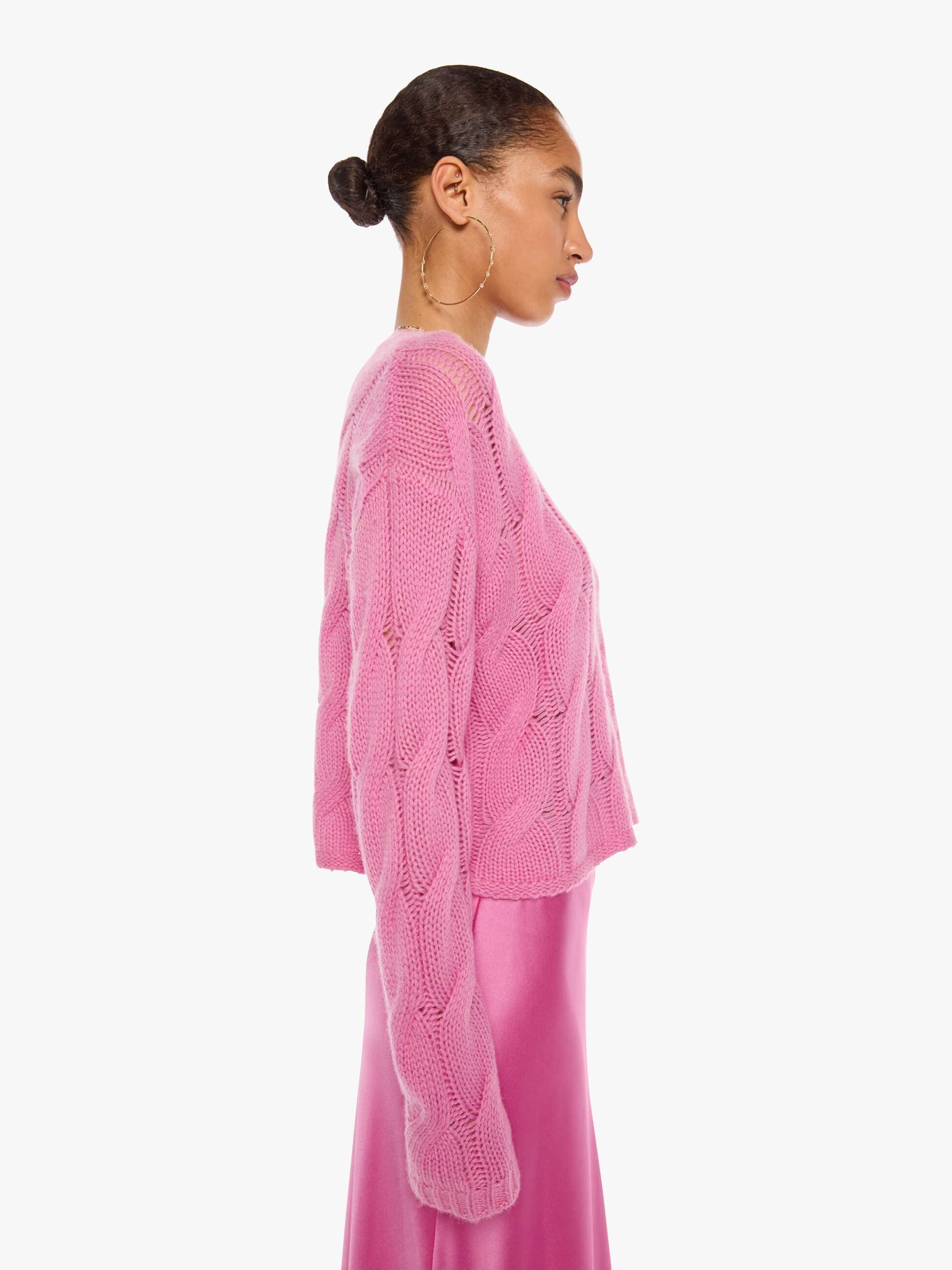 SABLYN Jolie Cable Cardigan - Dahlia | MOTHER DENIM