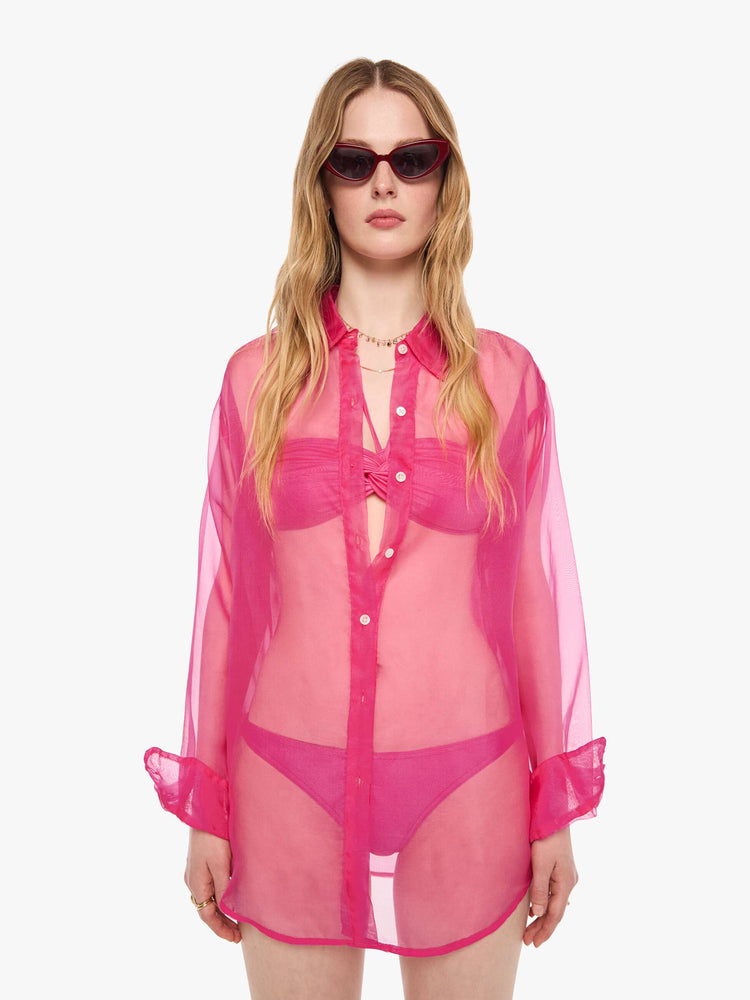 SPRWMN Oversized Shirt - Hot Pink