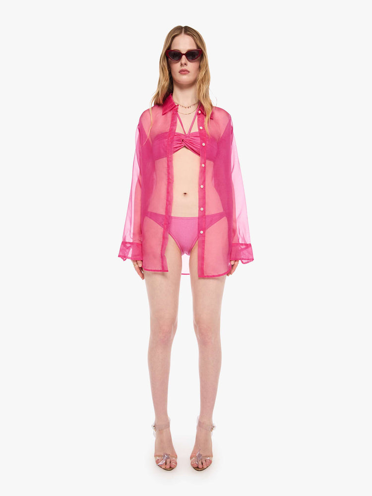 SPRWMN Oversized Shirt - Hot Pink