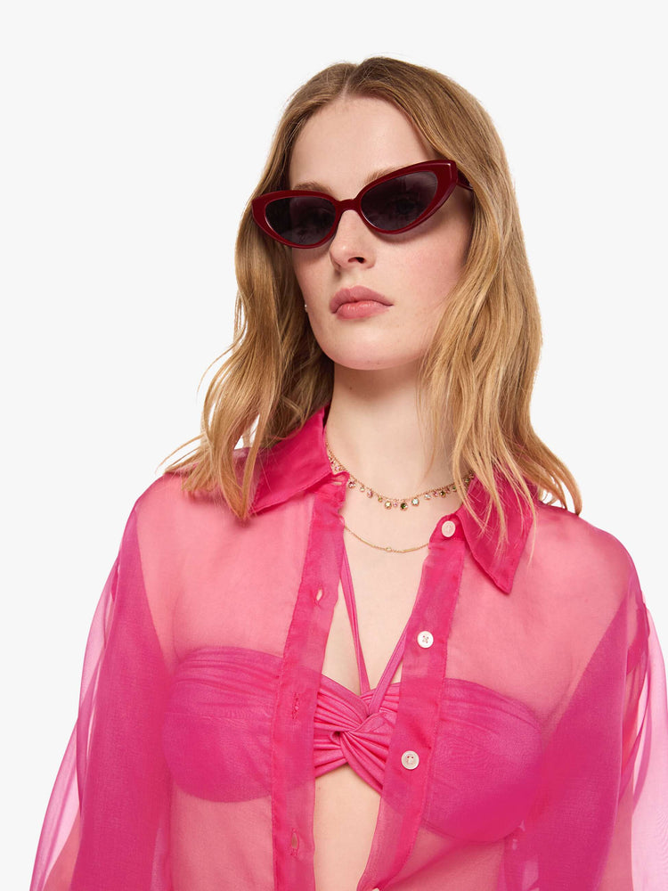SPRWMN Oversized Shirt - Hot Pink