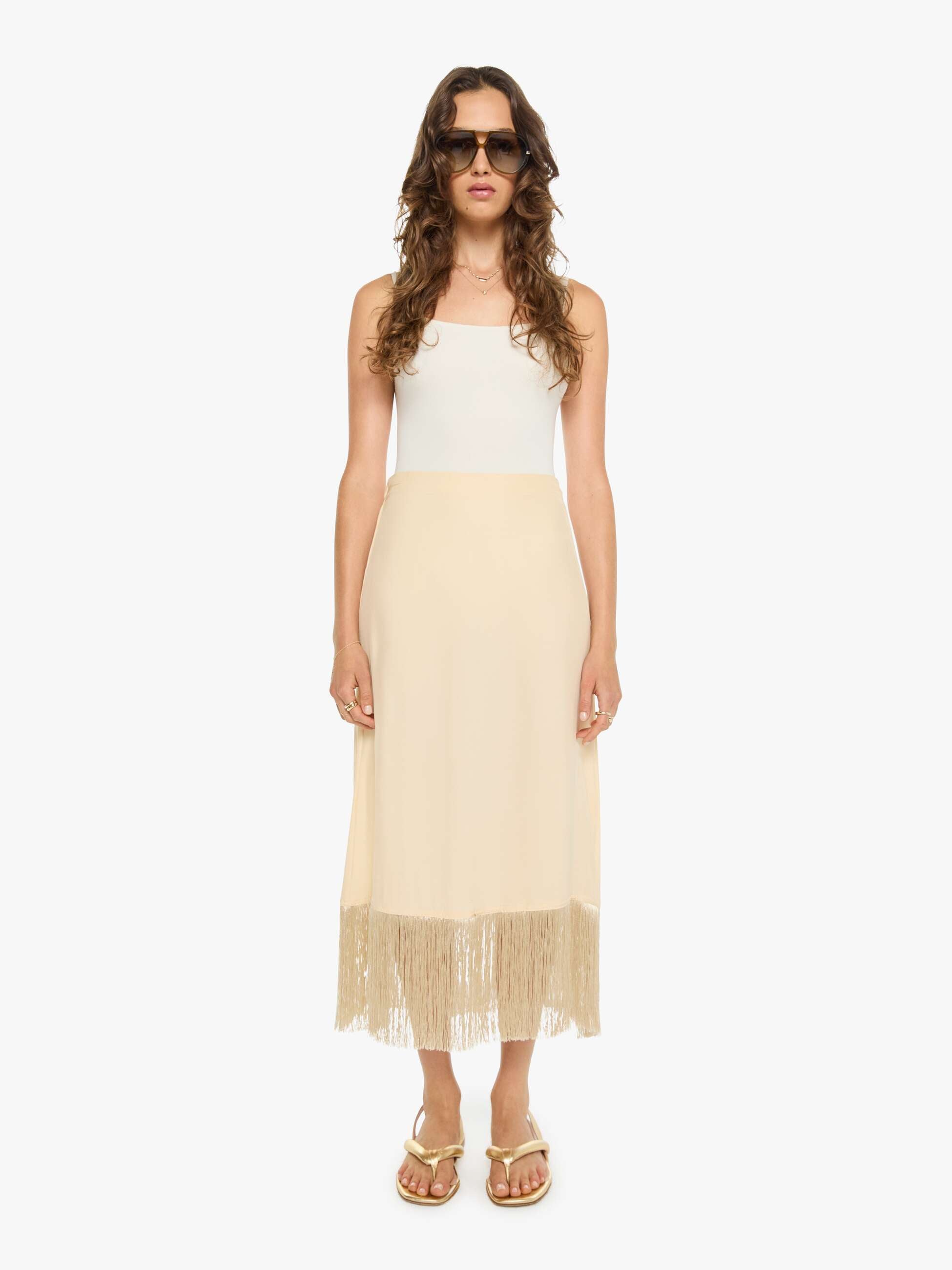 Natalie Martin Anita Skirt - Cream Fringe