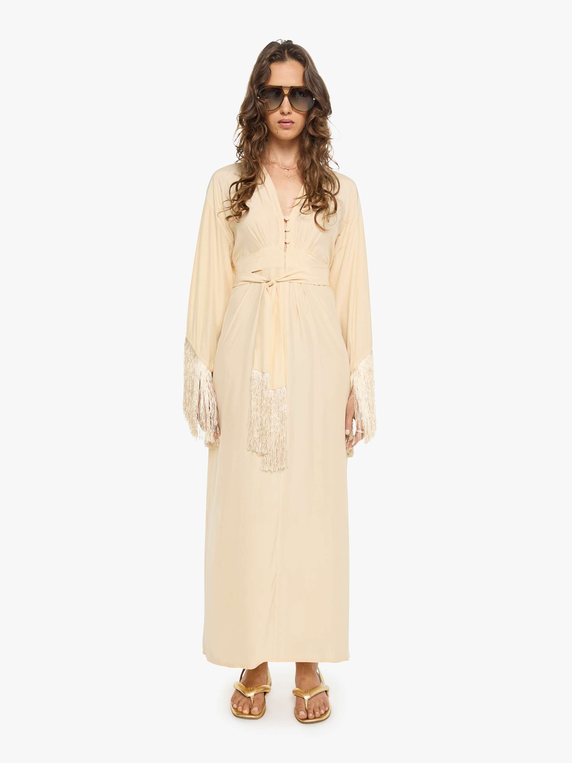 Natalie Martin Sarah Dress - Cream Fringe