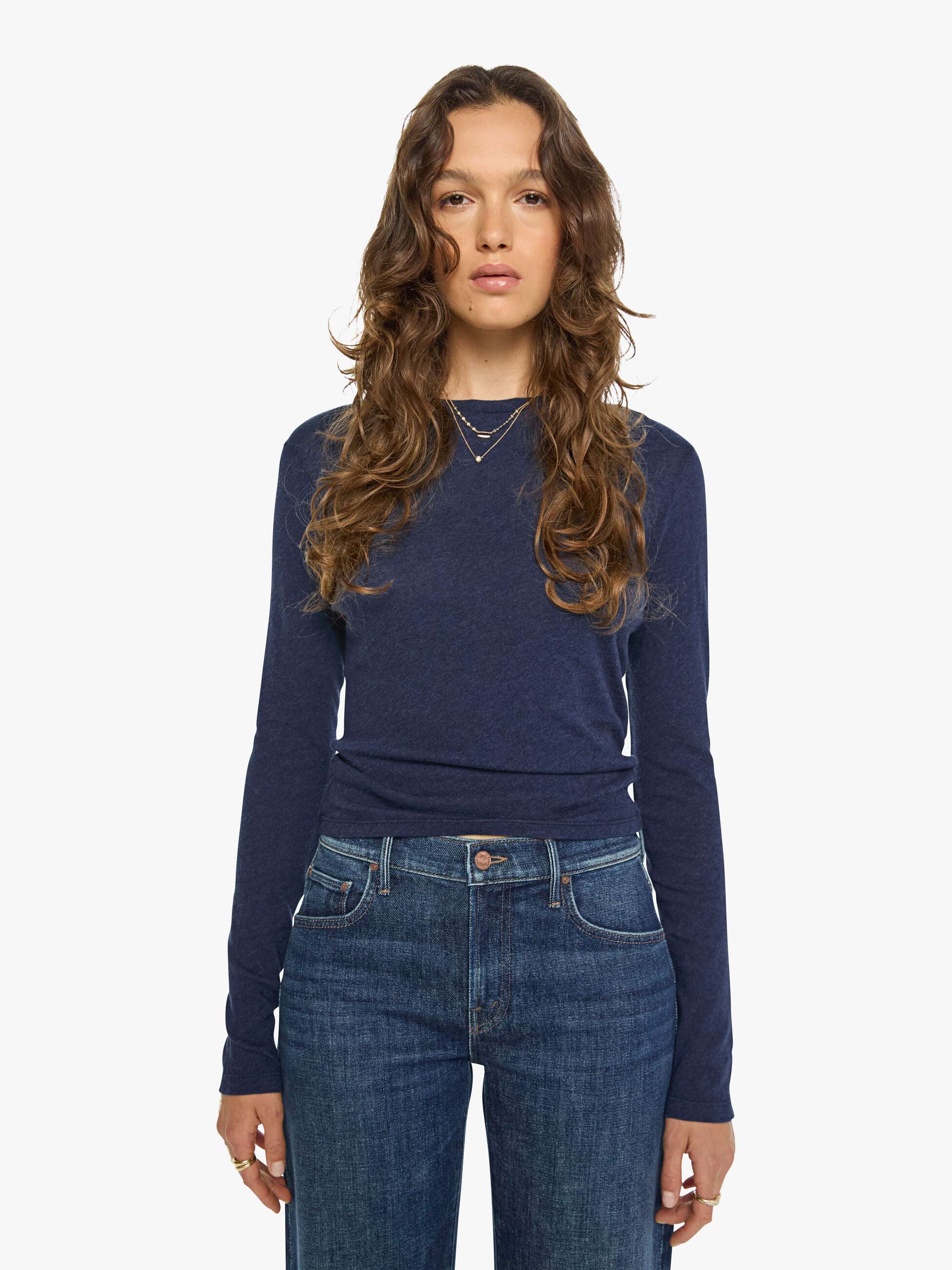 SPRWMN L/S Baby Tee - Indigo
