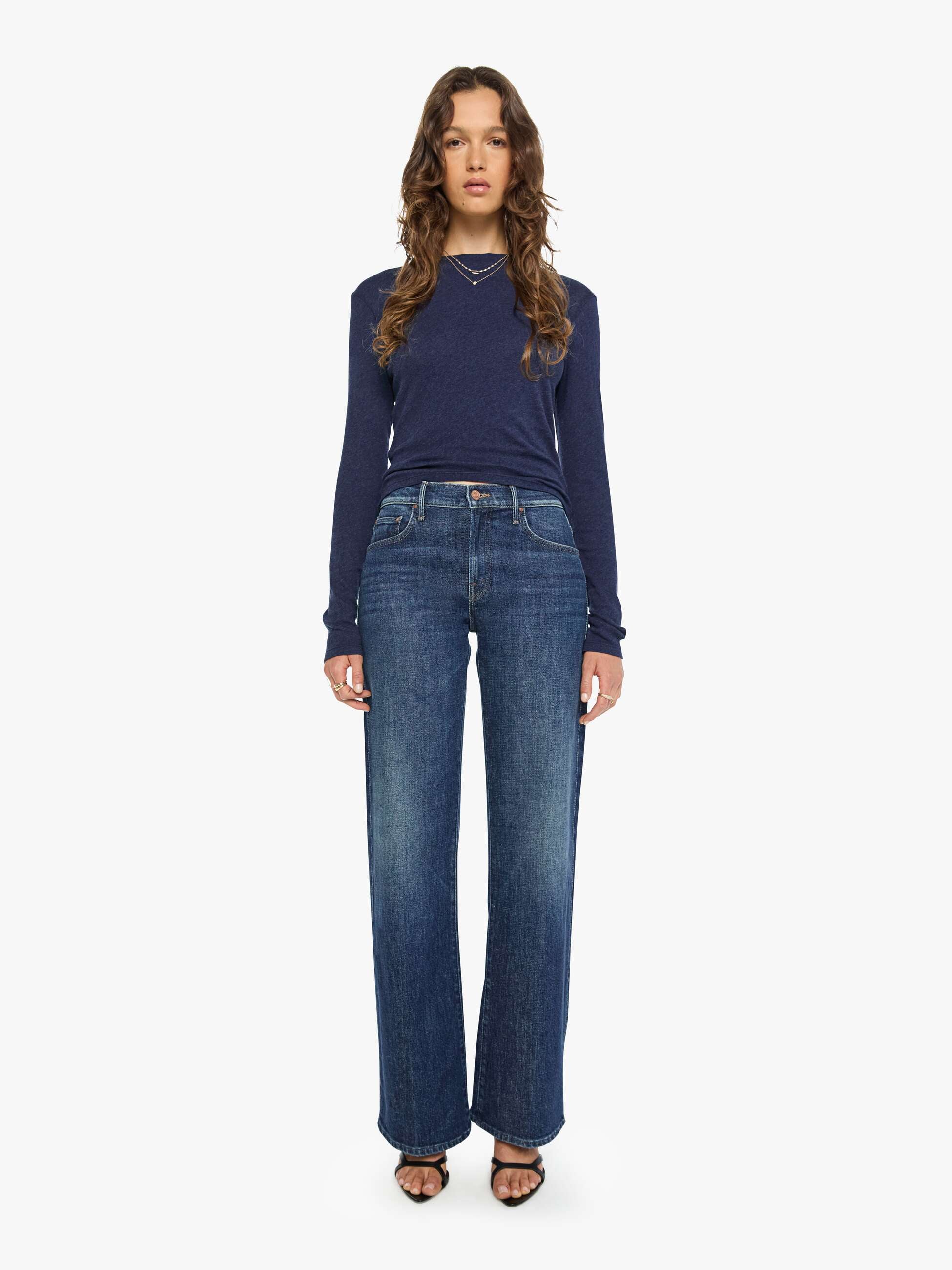 SPRWMN L/S Baby Tee - Indigo | MOTHER DENIM