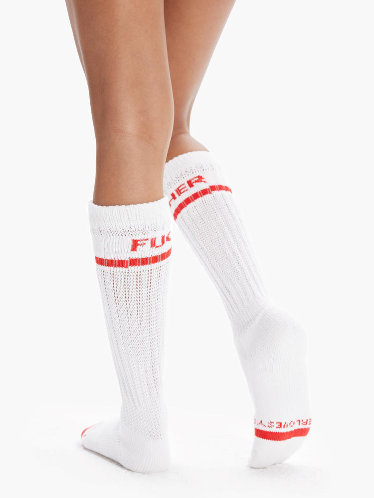 The Scrunch Sock - MF White/Red