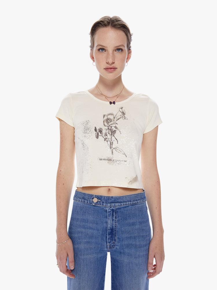 ITTY BITTY SCOOP NECK TEE - MYSTERIES OF THE FLOWERS | MOTHER DENIM