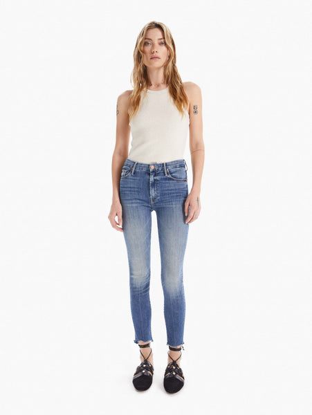 MOTHER/HIGH WAISTED LOOKER ANKLE FRAY